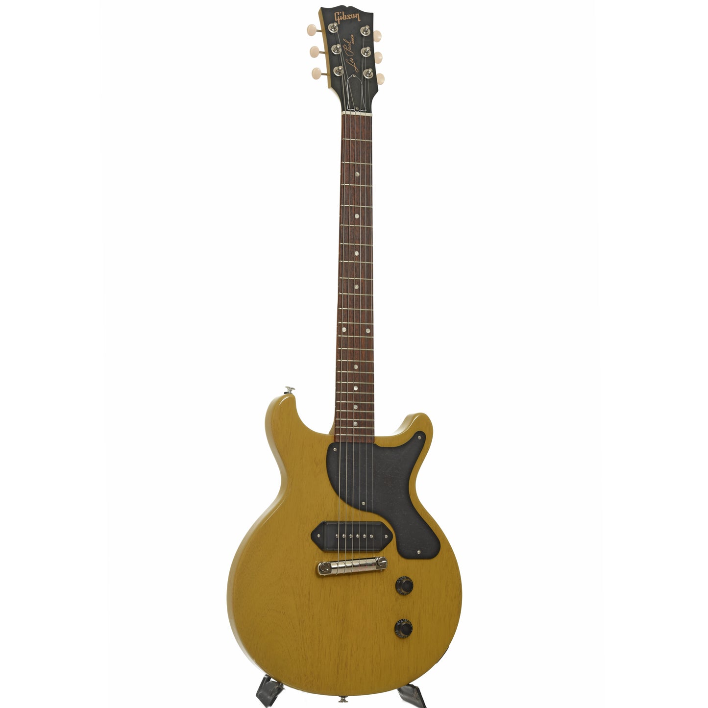 Full front and side of Gibson Les Paul Junior Double Cut Electric Guitar