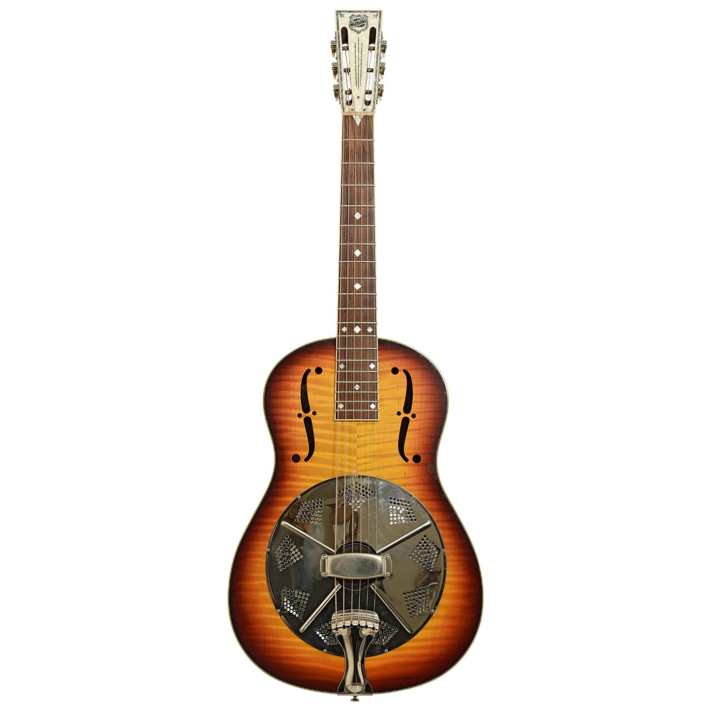 Full front of National Estralita Deluxe Roundneck Resonator Guitar 