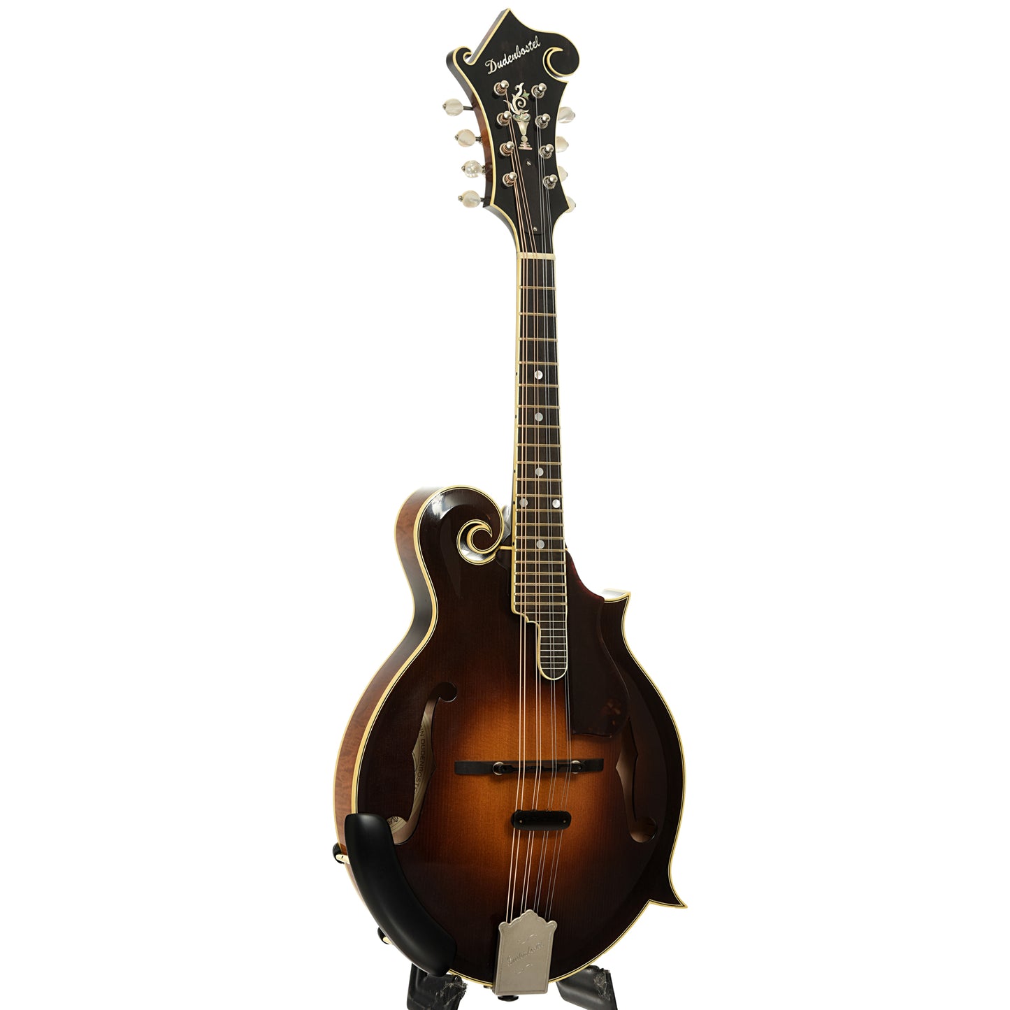 Full front and side of Dudenbostel F-5 Mandolin
