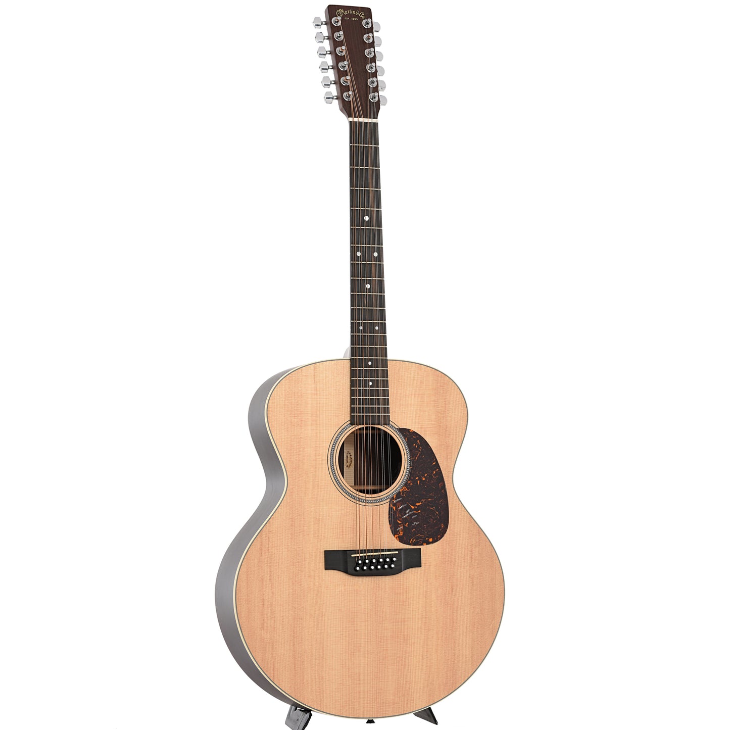 Full front and side of Martin Grand J-16E Thin-Body 12-String Guitar