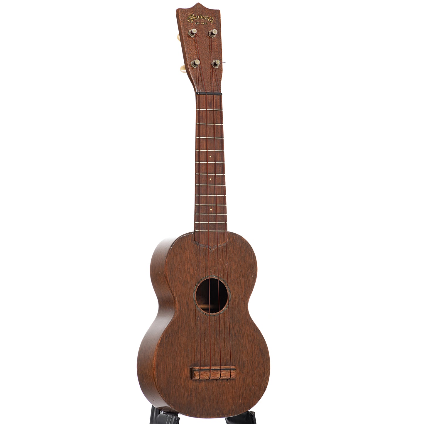 Full front and side of Style 0 soprano ukulele