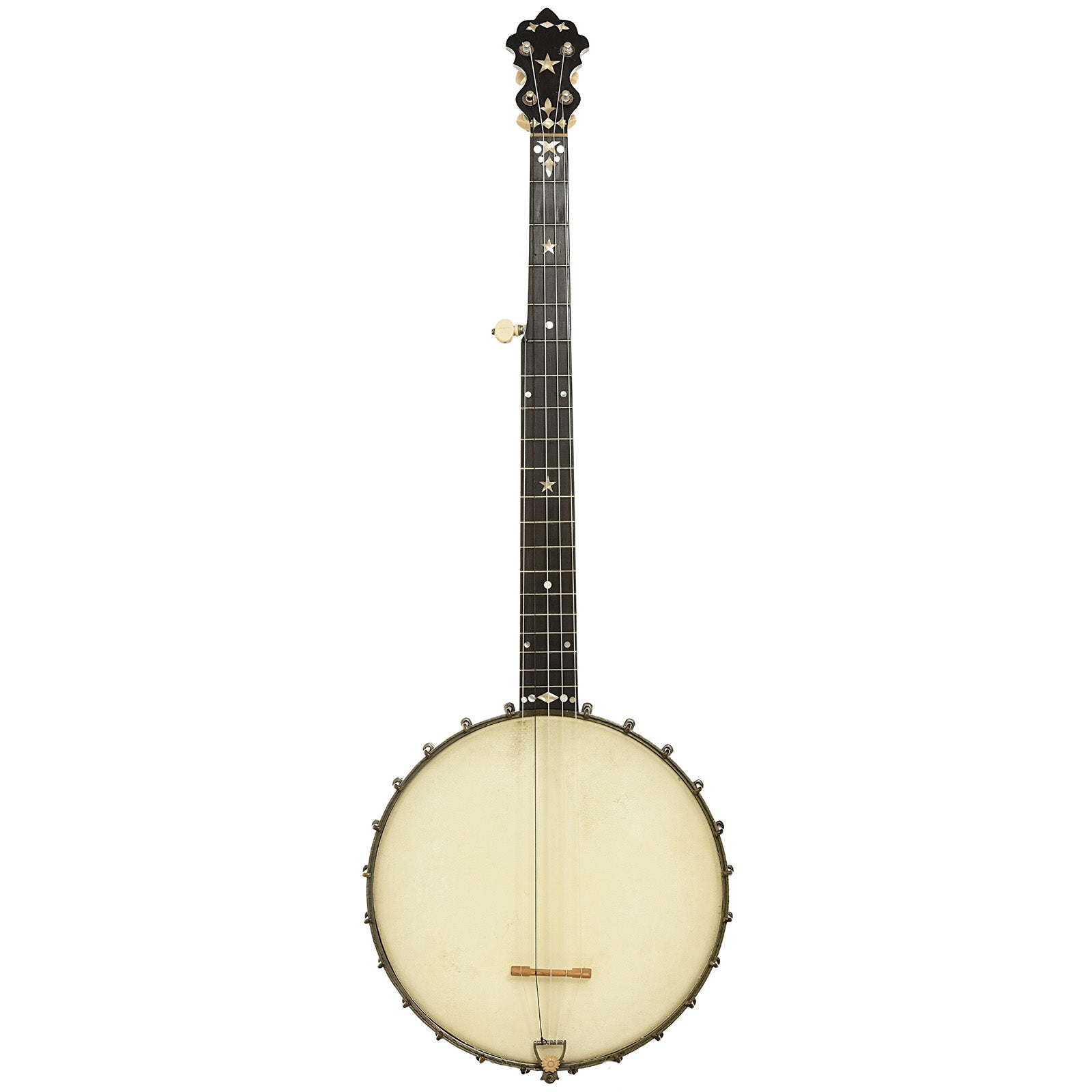 Full front of S.S. Stewart Champion No.1 Open Back Banjo 