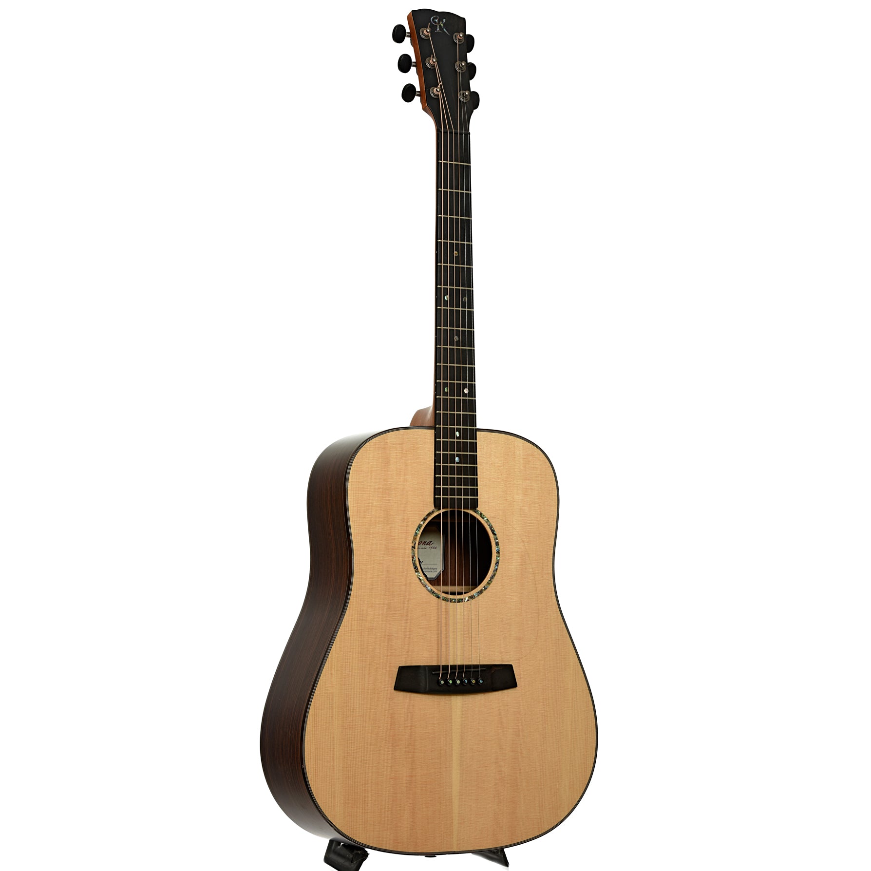 Front and side of Kremona R-30e Dreadnought Acoustic-Electric Guitar