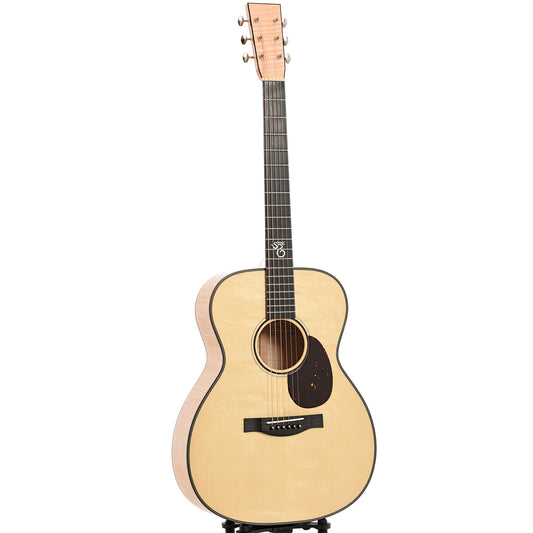 Full front and side of Santa Cruz OM Maple Custom Acoustic Guitar