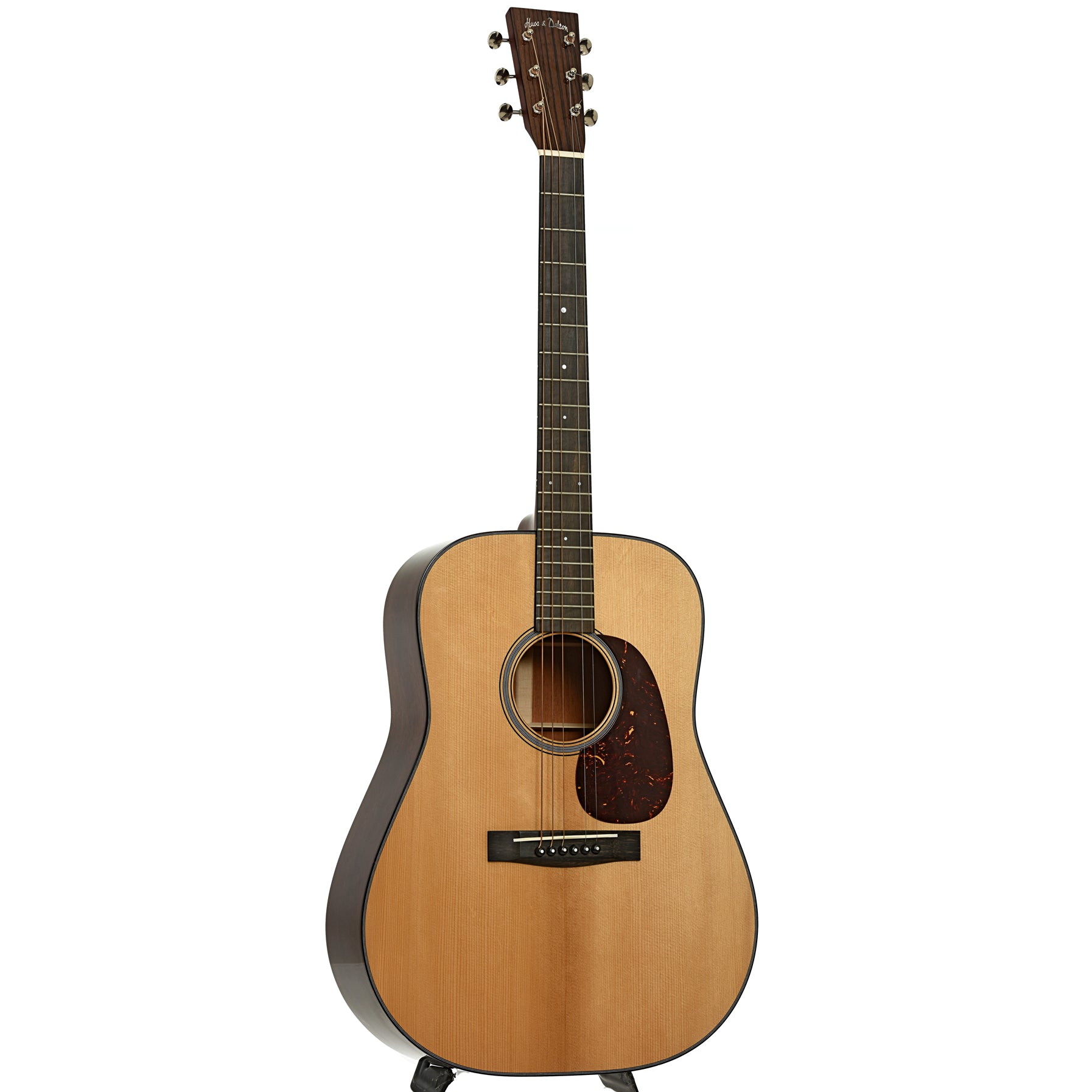 Full front and side of Huss and Dalton TD-M Custom Acoustic Guitar