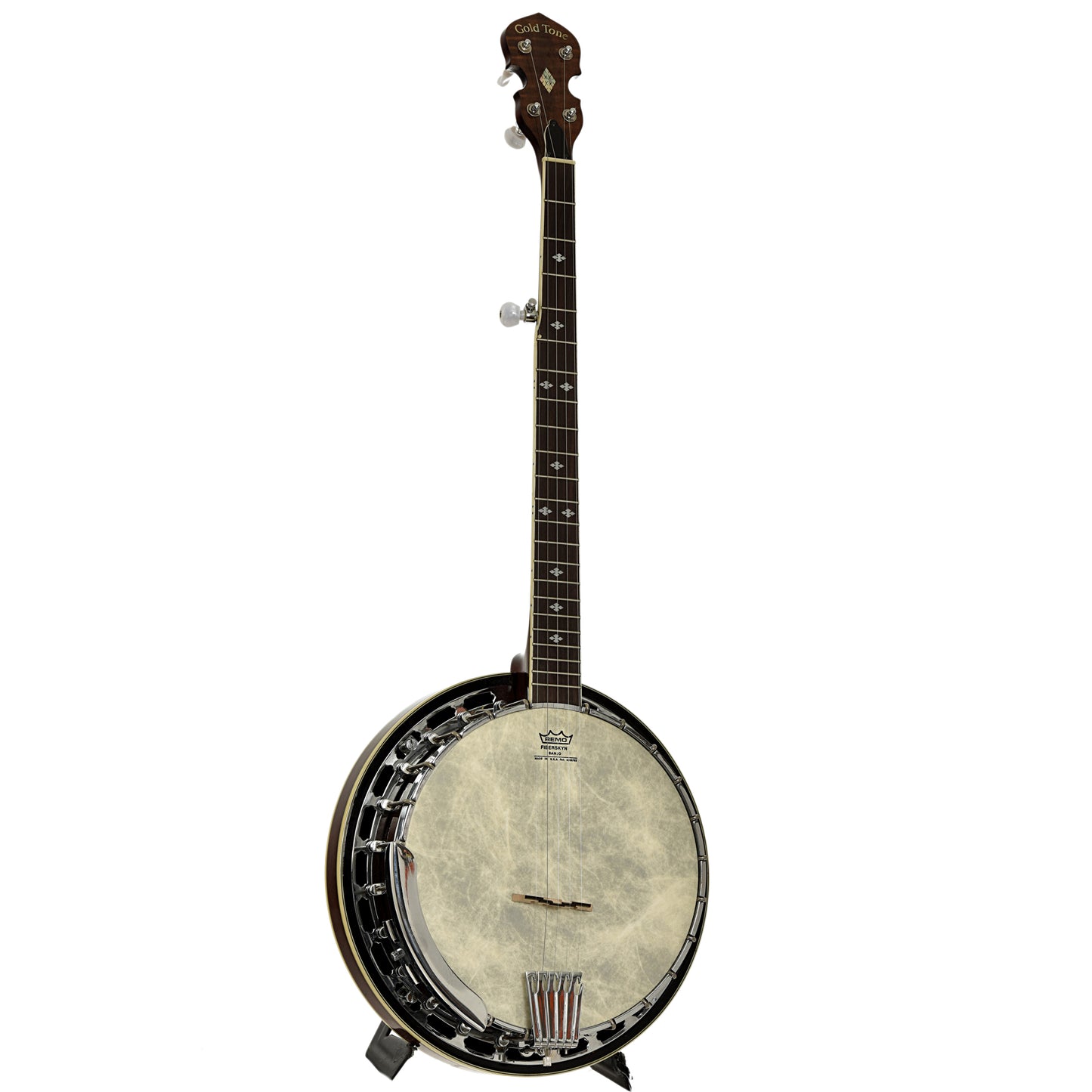 Full front and side of Gold Tone BG-250F Orange Blossom Resonator Banjo