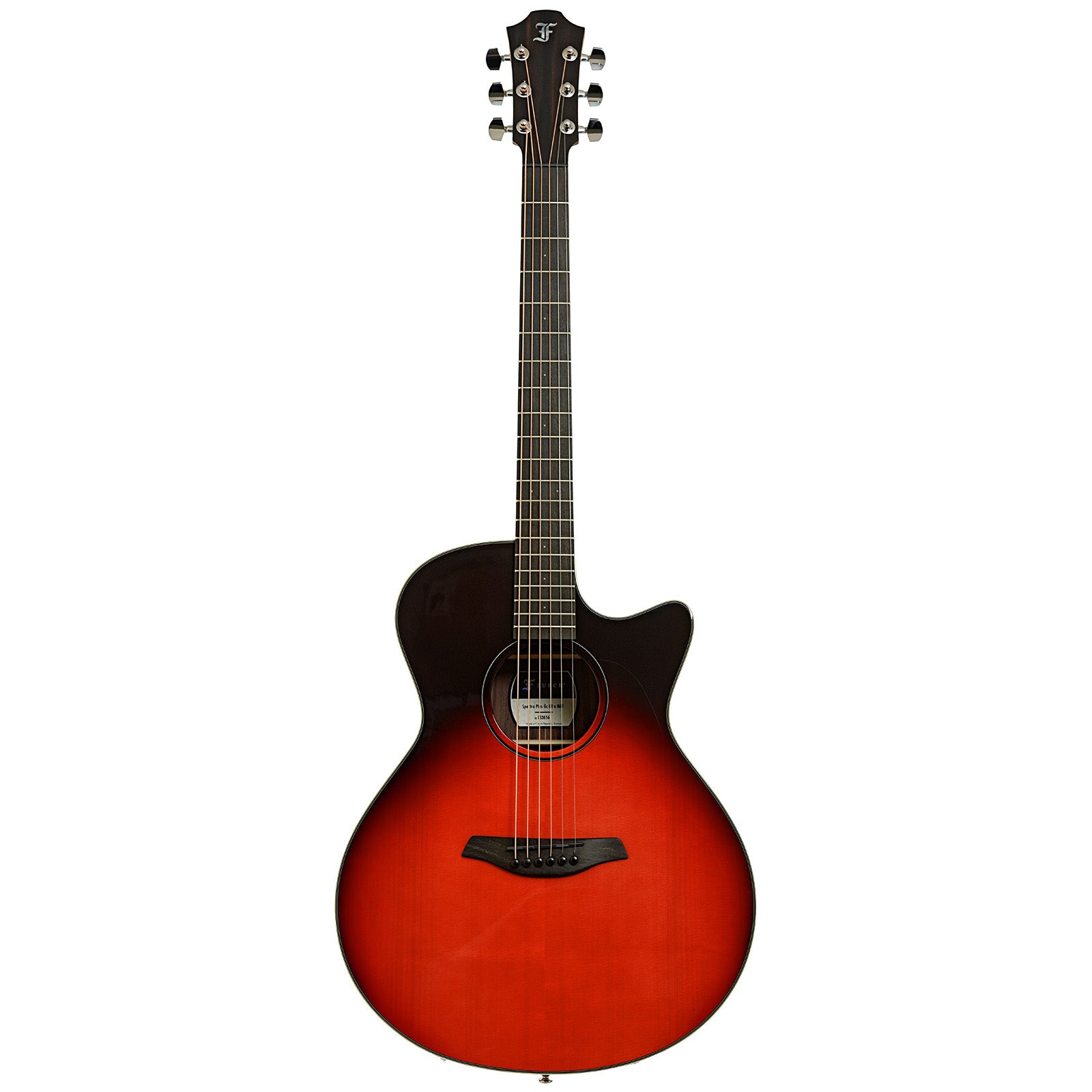 Full front of Furch Spectra Plus Gc-ER a Maranello Red Acoustic Guitar