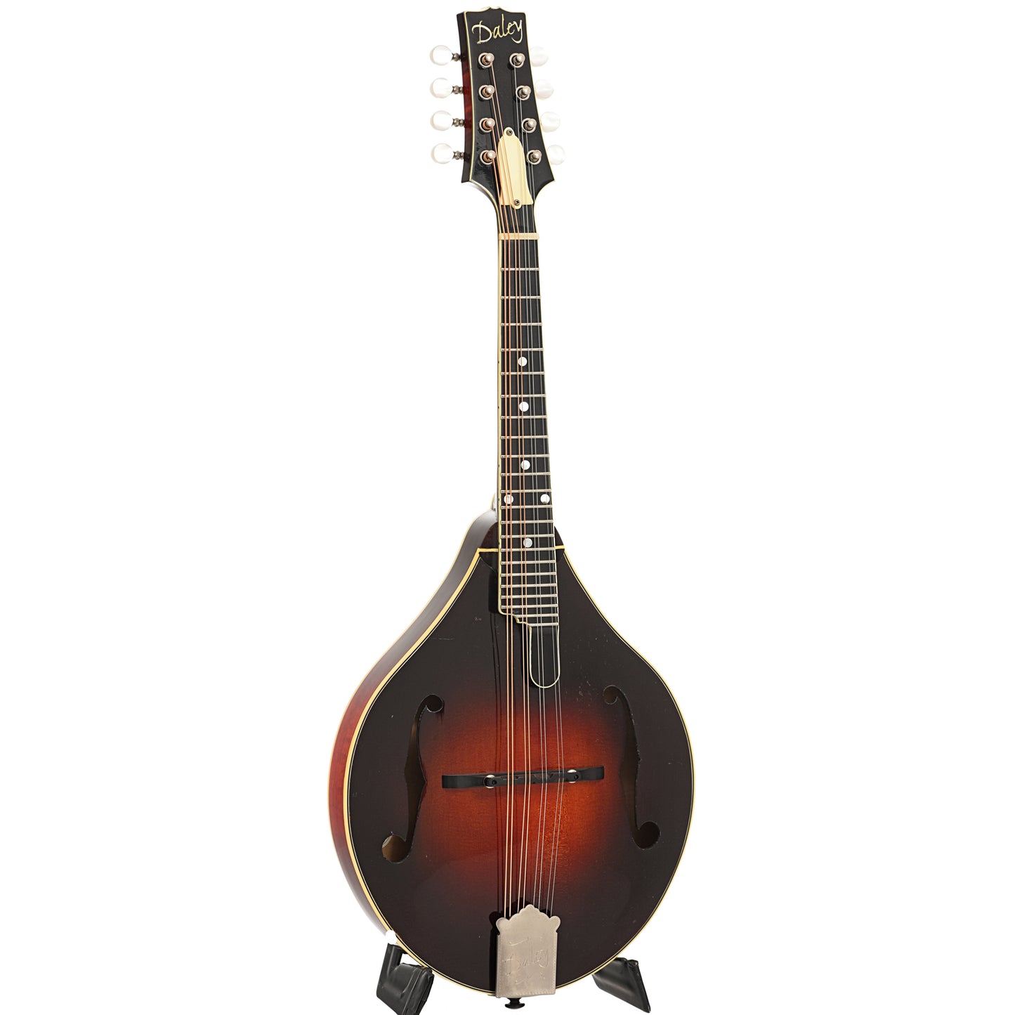 Full front and side of Daley Classic A Mandolin