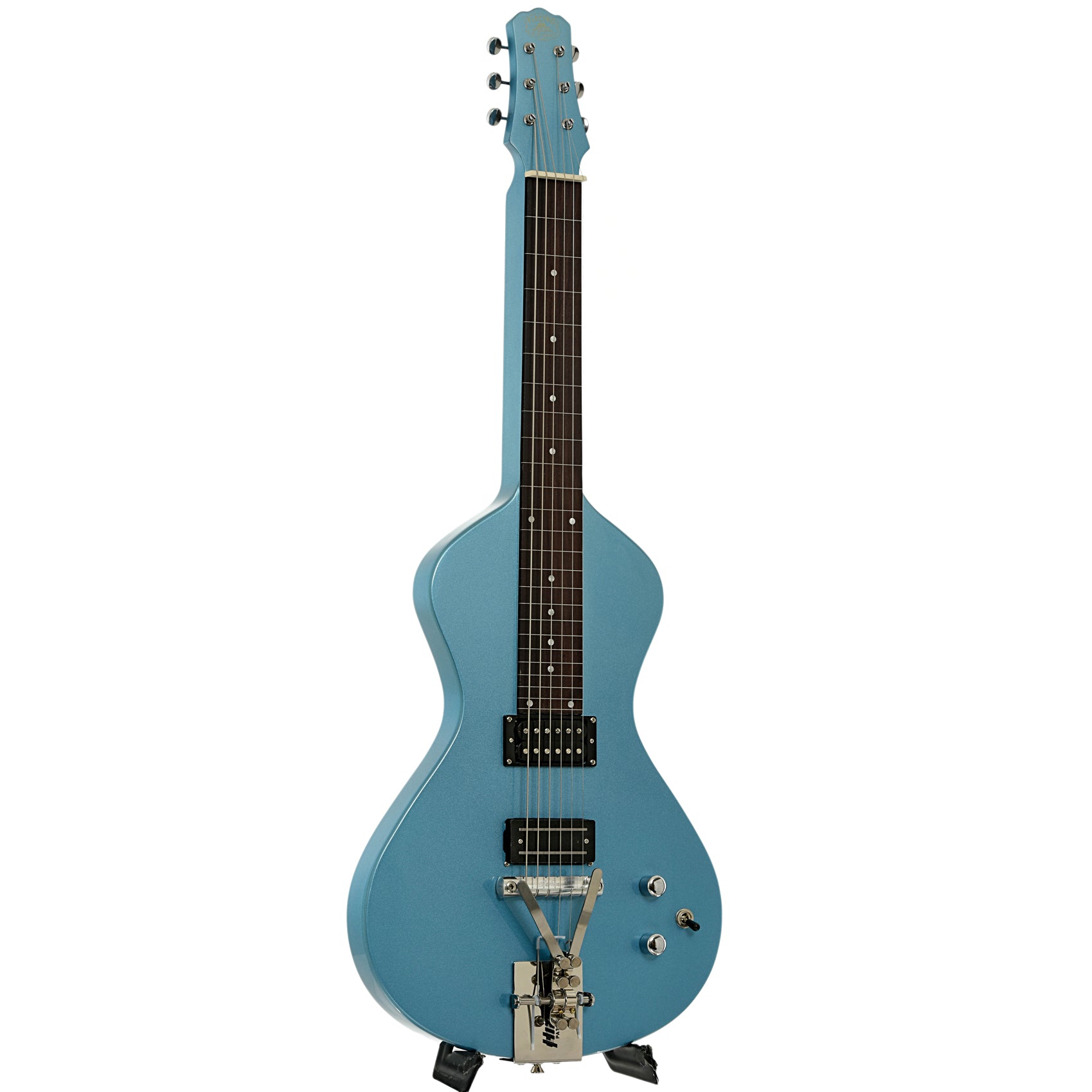 Full front and side of Asher Electro Hawaiian Jr Lap Steel