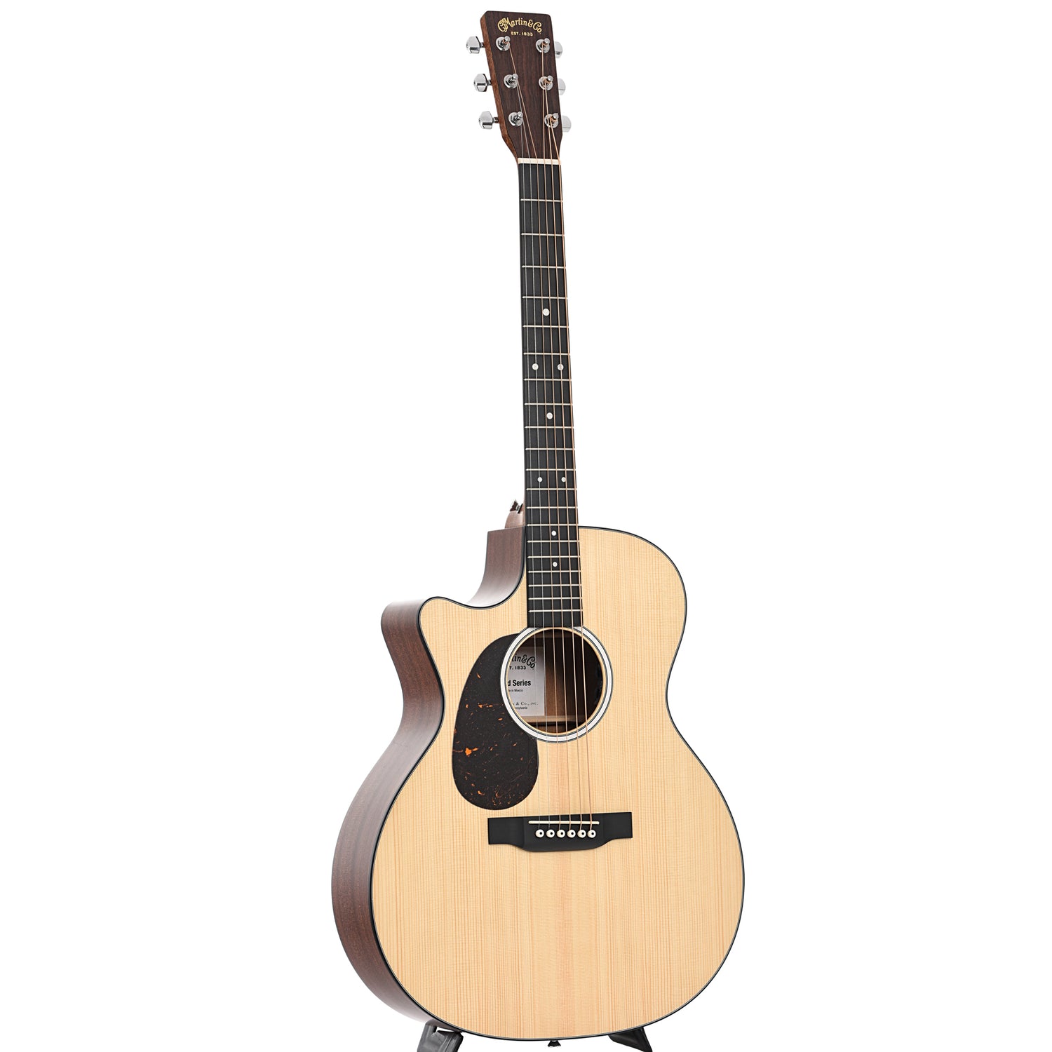 Full front and side of Martin GPC-11E Lefthanded Guitar 