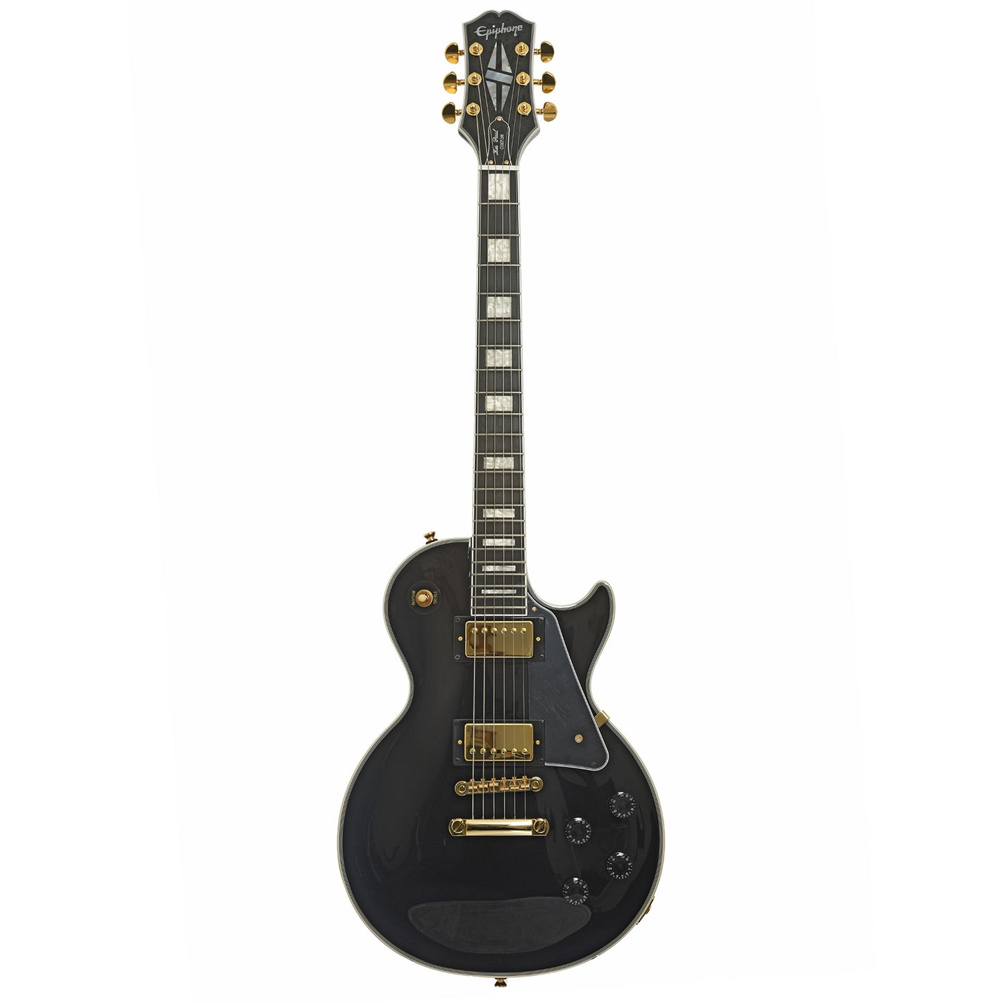Full front of Epiphone Les Paul Custom Electric Guitar
