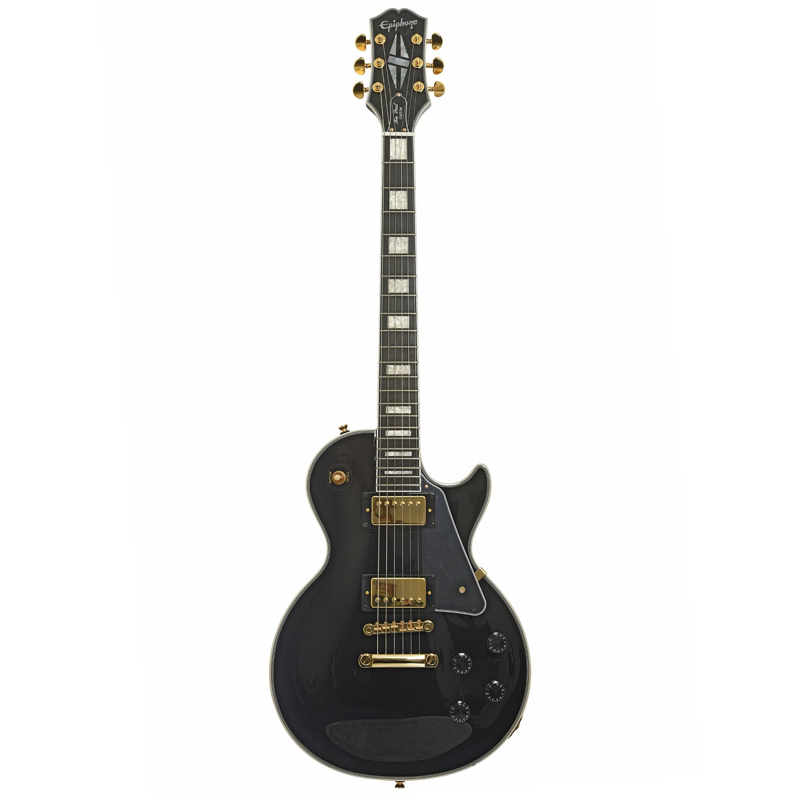 Full front of Epiphone Les Paul Custom Electric Guitar