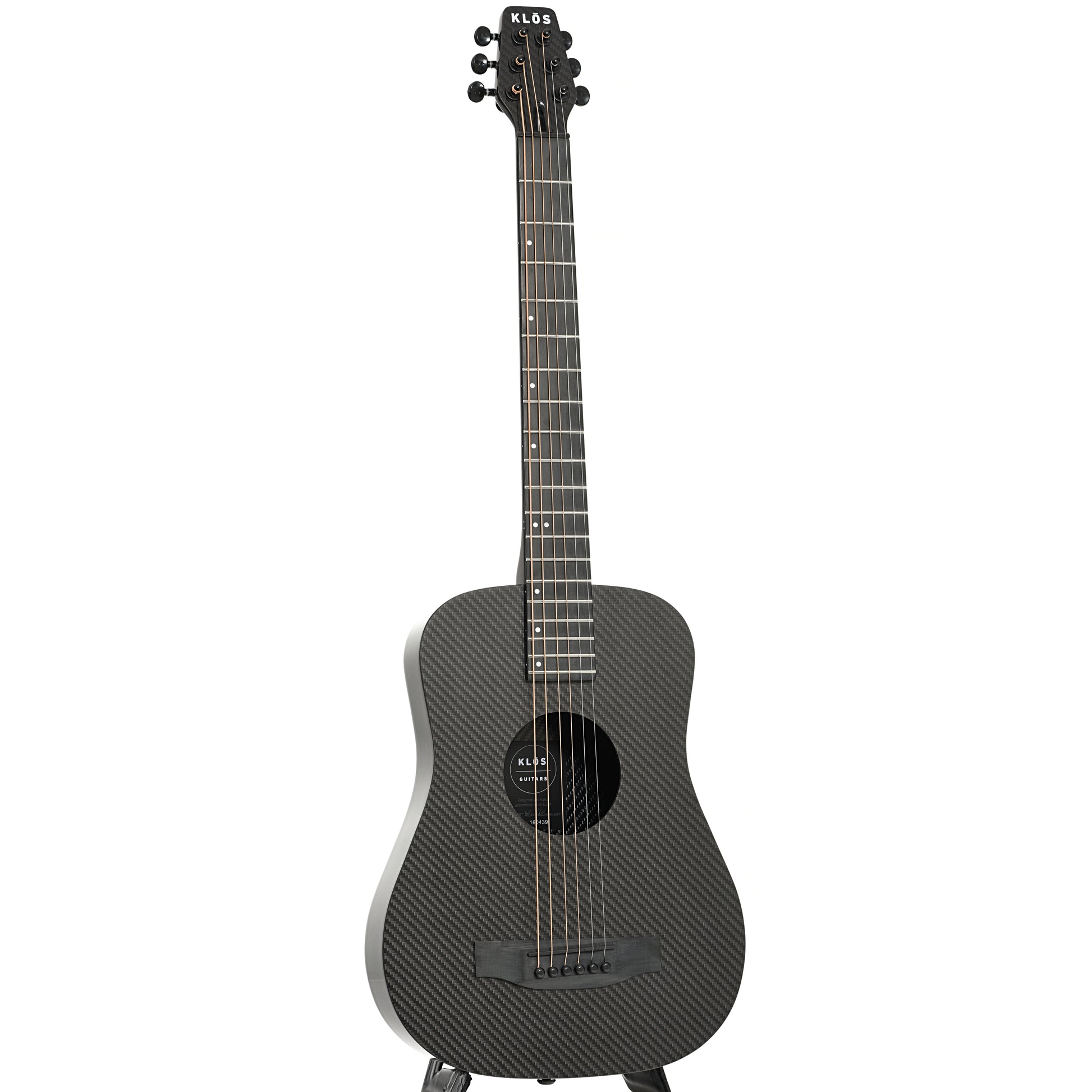 full front and side of KLOS Guitars Full Carbon Deluxe Acoustic-Electric Travel Guitar