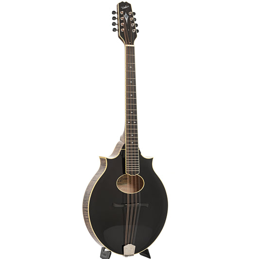 Full front and side of Weber Black Ice Octave Mandolin