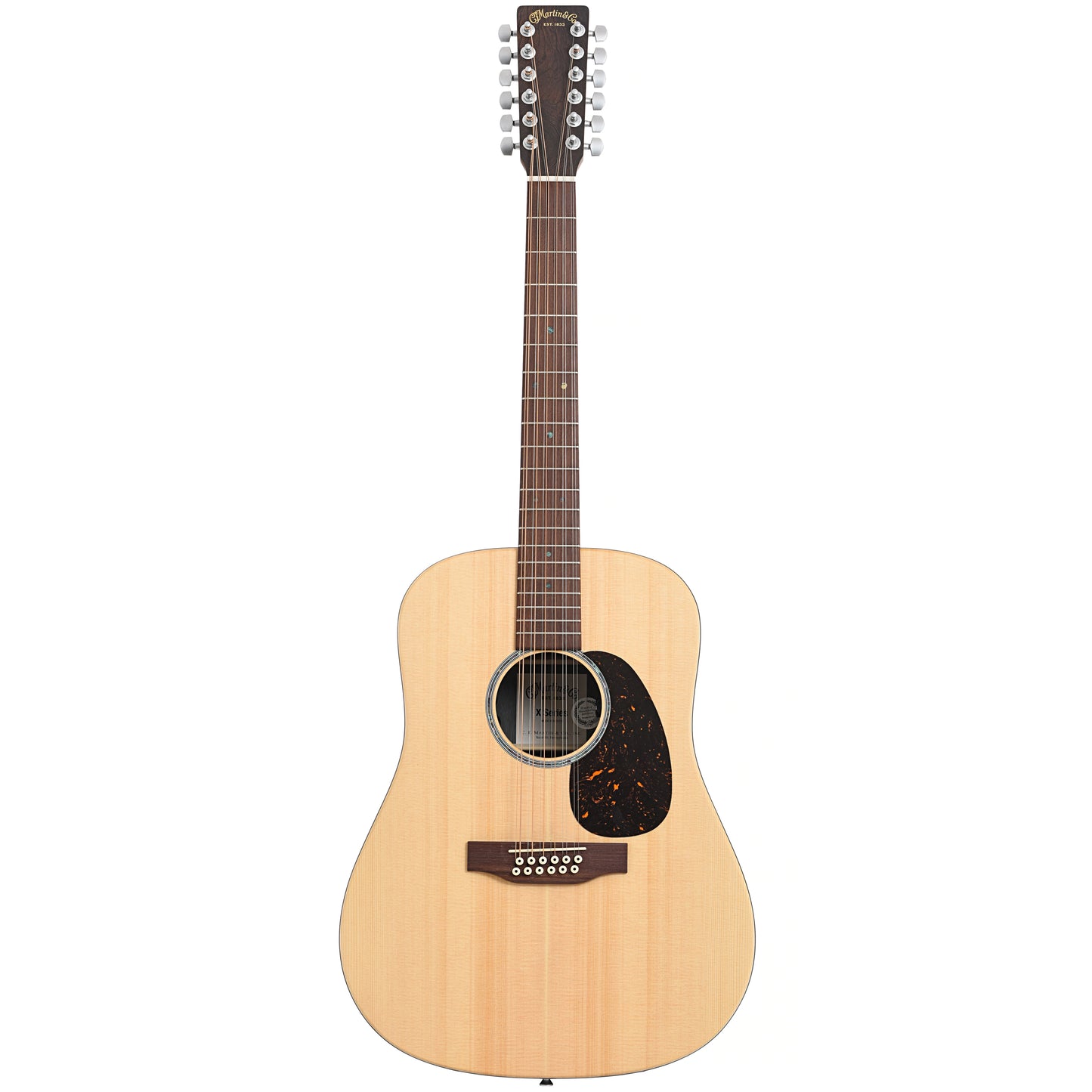 Full front of Martin D-X2E Brazilian Rosewood 12-String Acoustic 