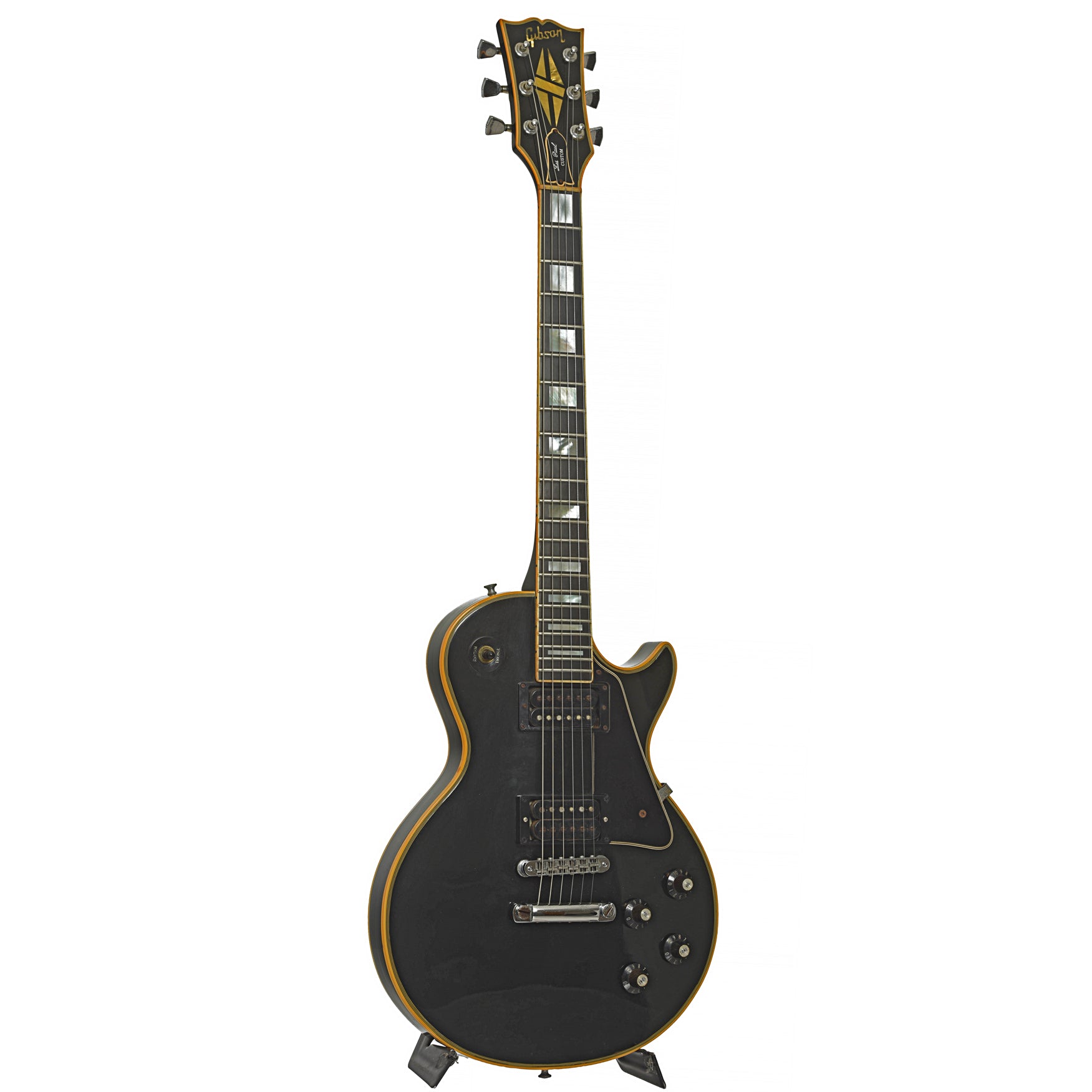 Full front and side of Gibson Les Paul Custom Electric Guitar