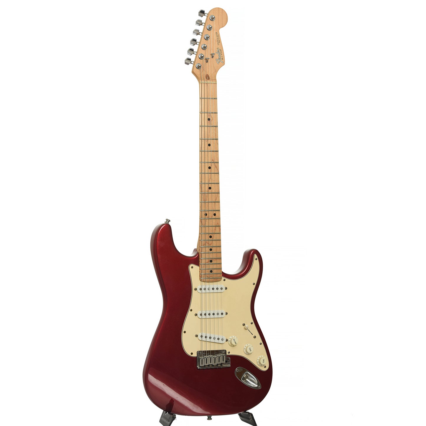Full front and side of Fender American Standard Stratocaster Electric Guitar