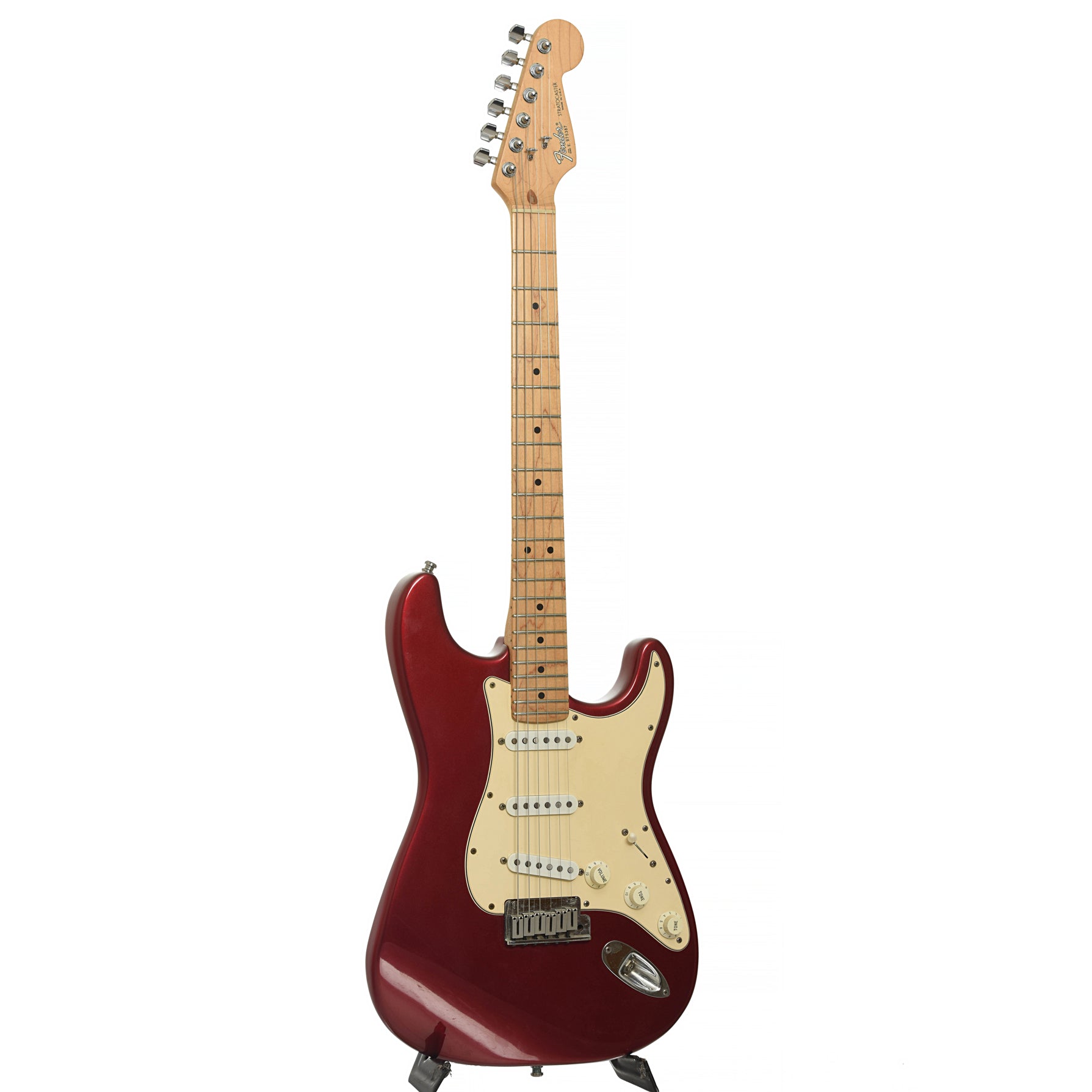 Full front and side of Fender American Standard Stratocaster Electric Guitar