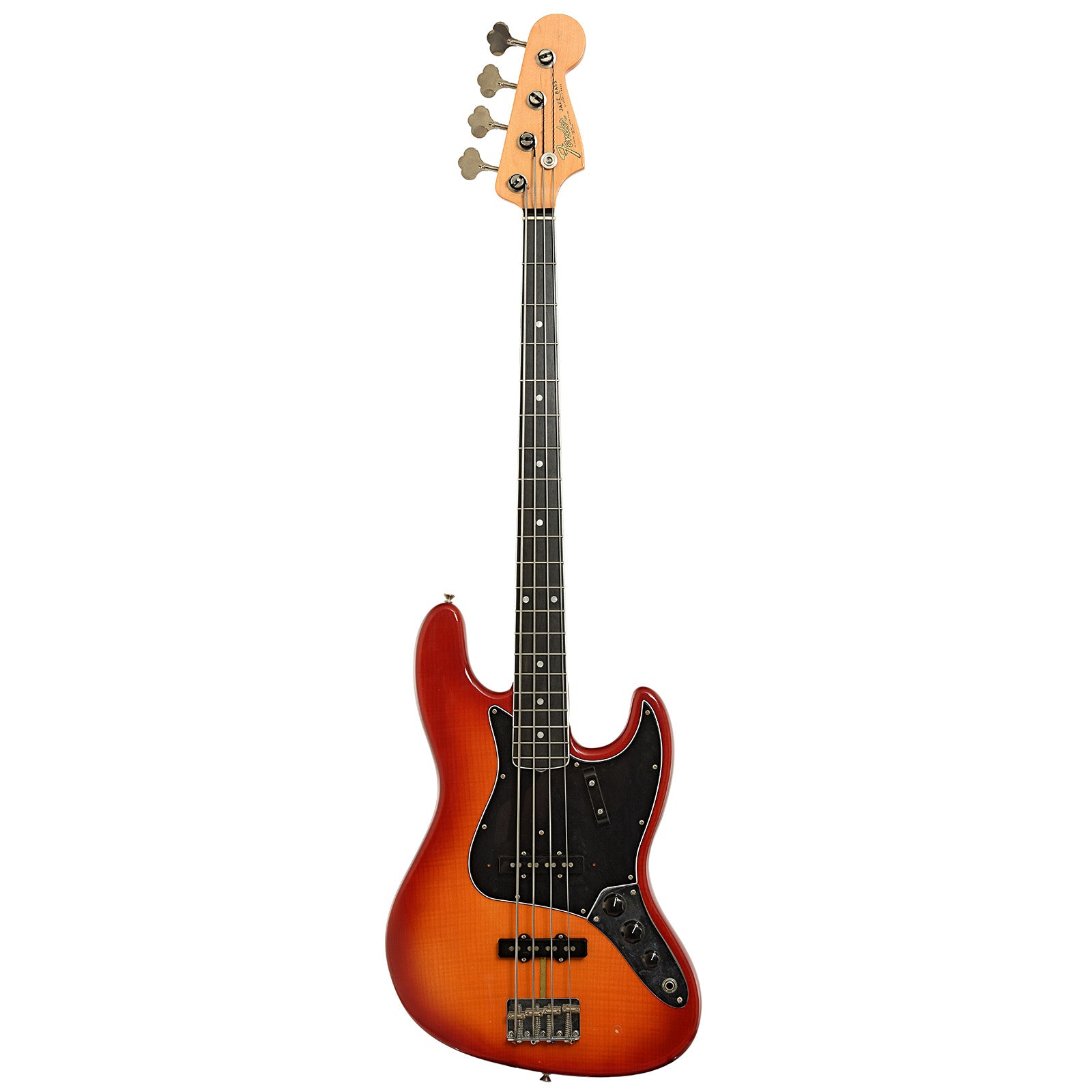 Full front of Fender Rarities Series Flame Ash Top American Original '60s Jazz Bass