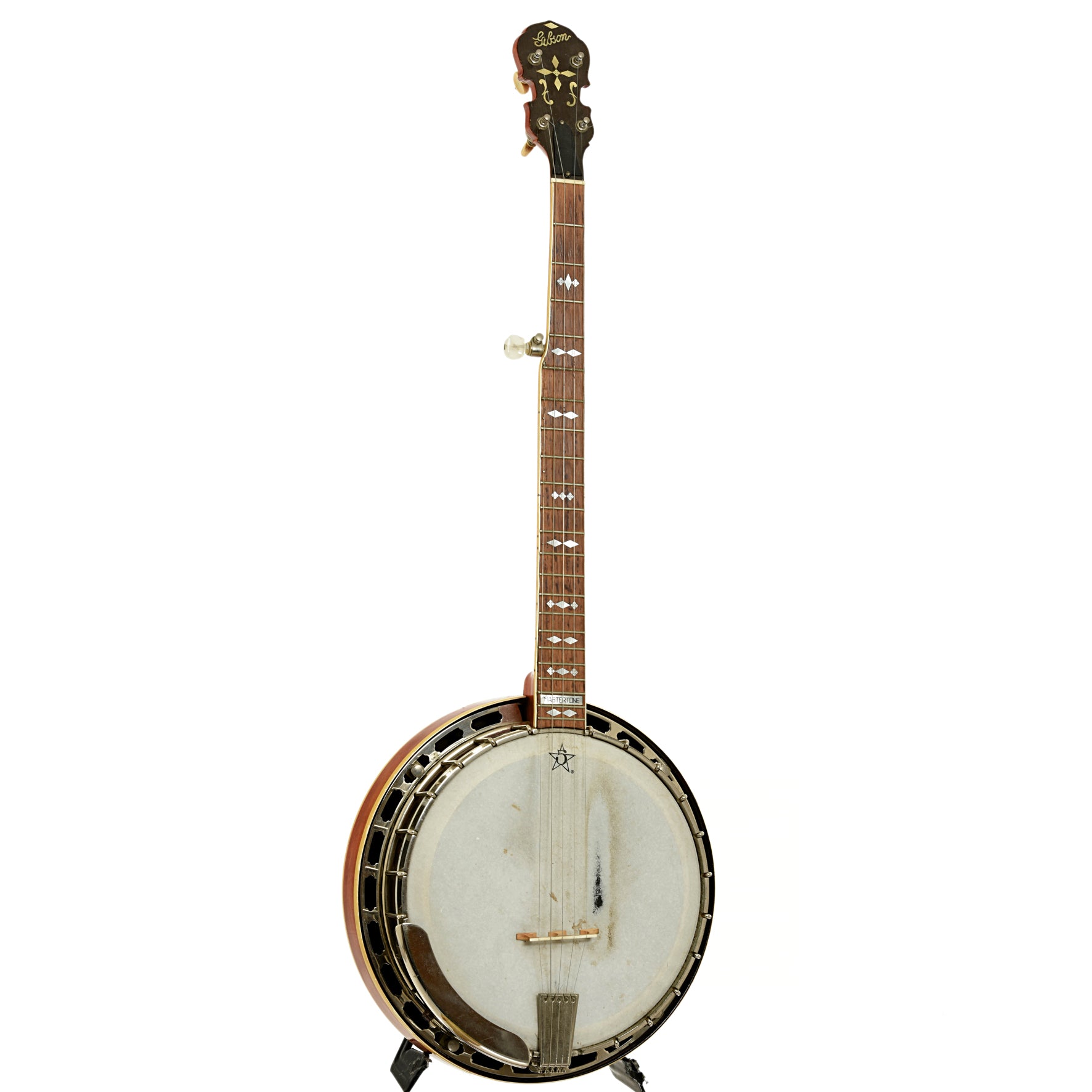 Full front and side of Gibson TB-3 Conversion Banjo 