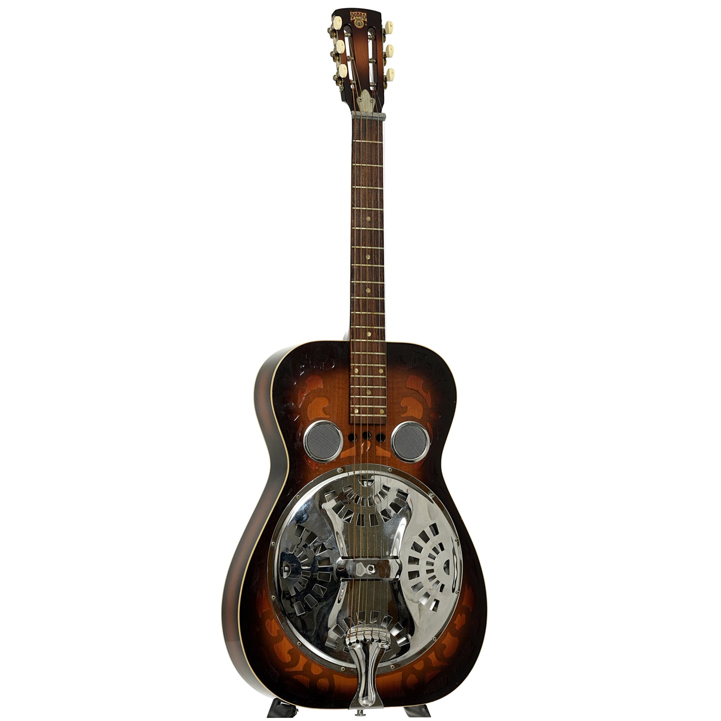 Full fornt and side of Dobro Model 66 Resonator Guitar 