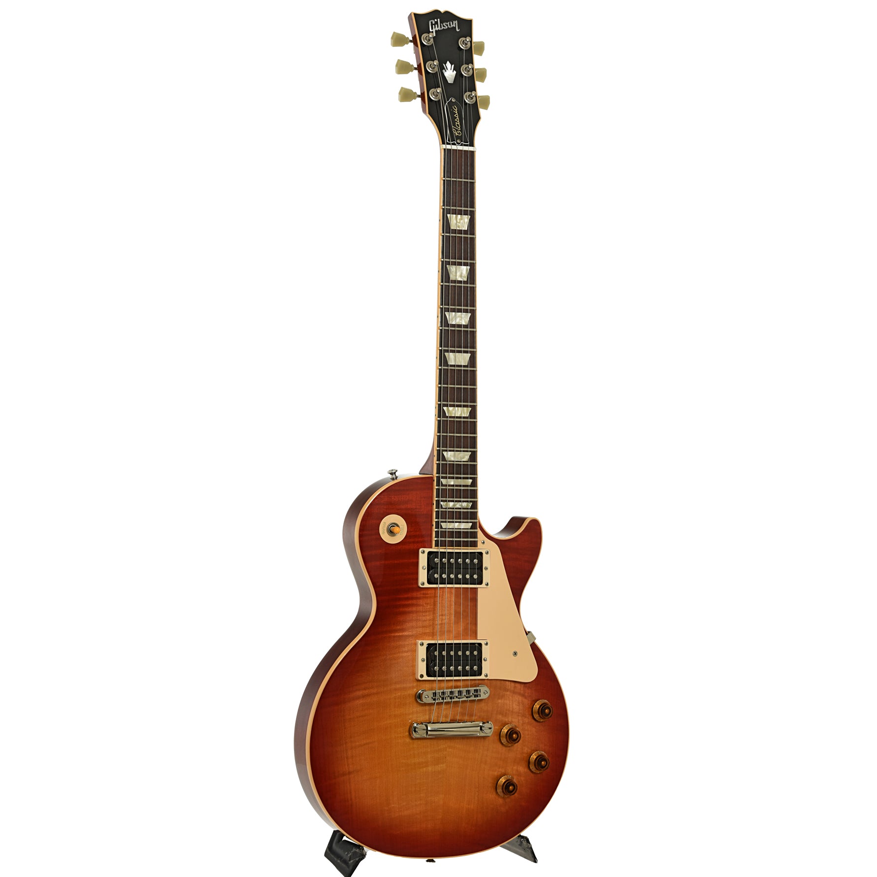 Full front and side of Gibson Les Paul Classic Antique Electric Guitar