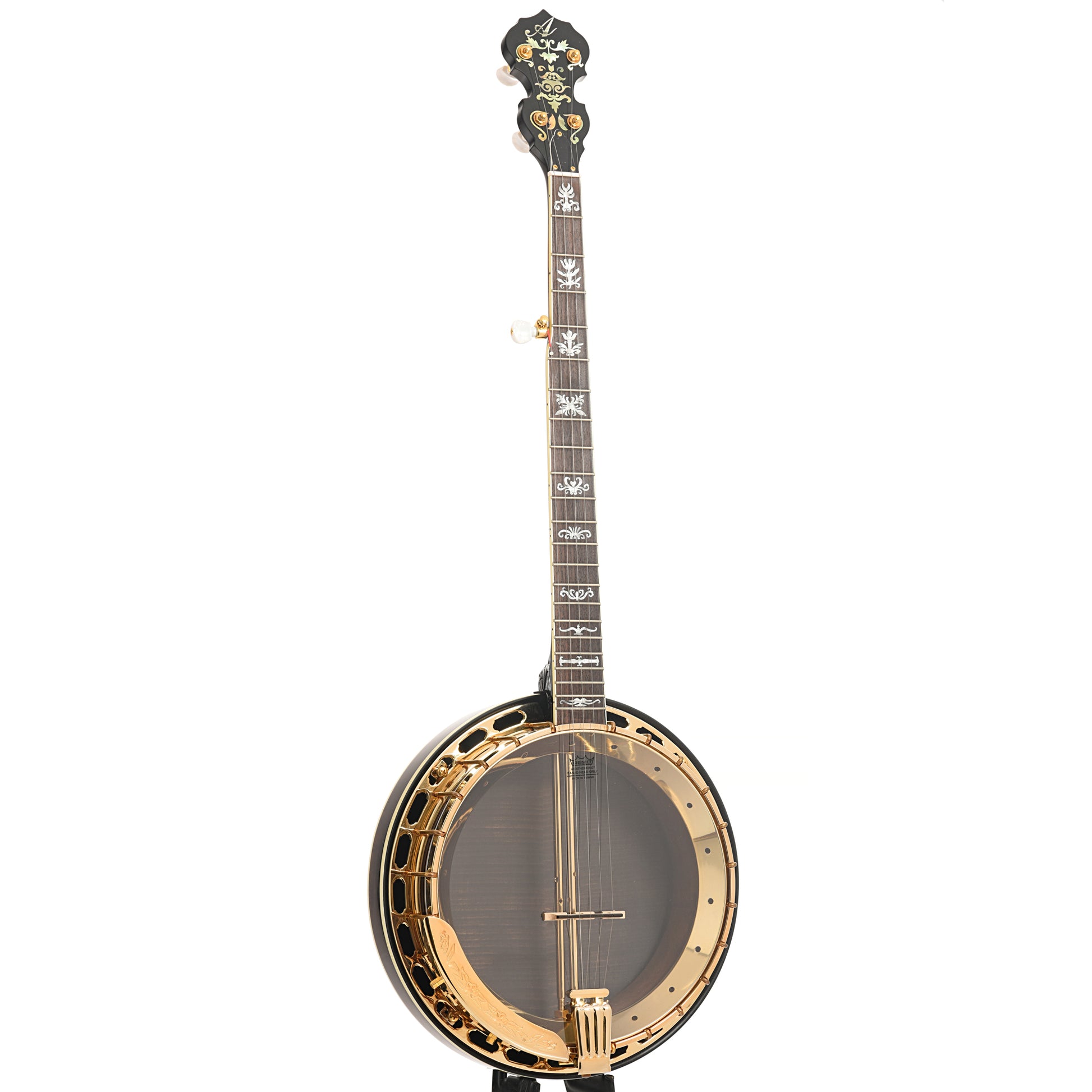 Full front and side of Allen by Samick Resonator Banjo 