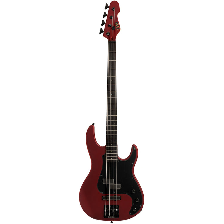 Full front of ESP LTD AP-4 4-String Bass, Candy Apple Red Satin