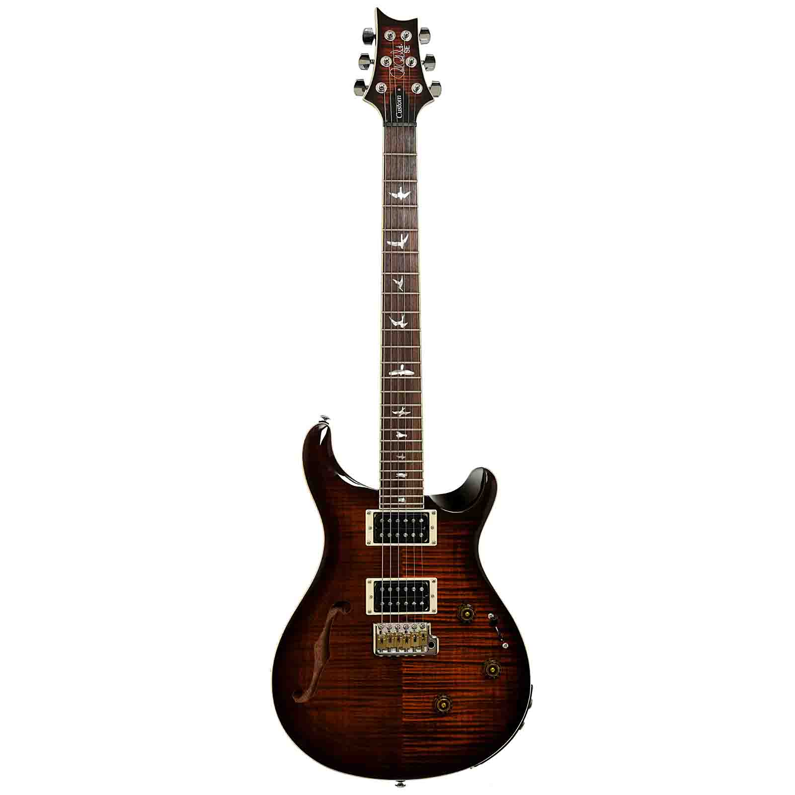 Full front of PRS SE Custom 24 Semi-Hollow Piezo Electric Guitar
