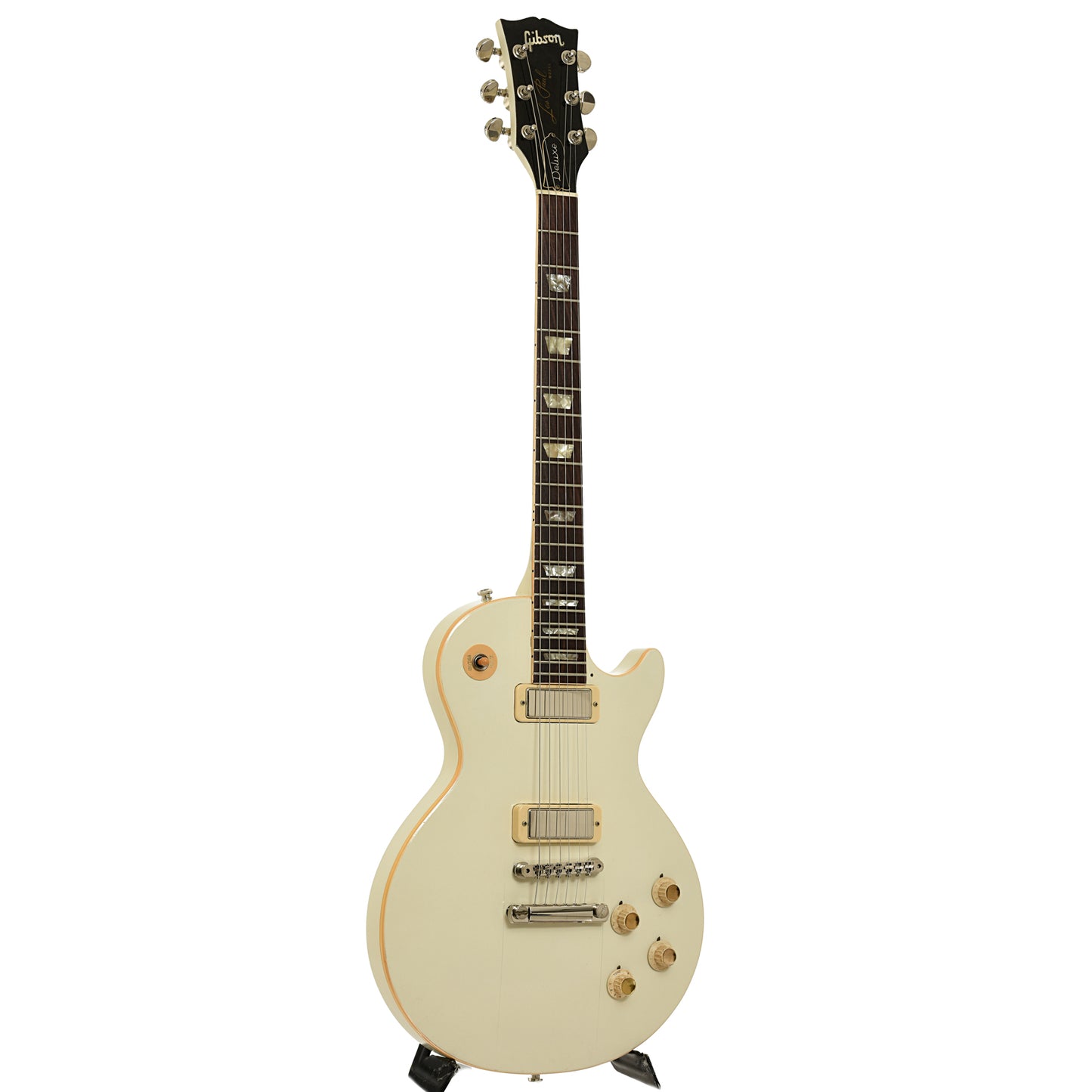 Full front and side of Gibson Les Paul Deluxe Electric Guitar