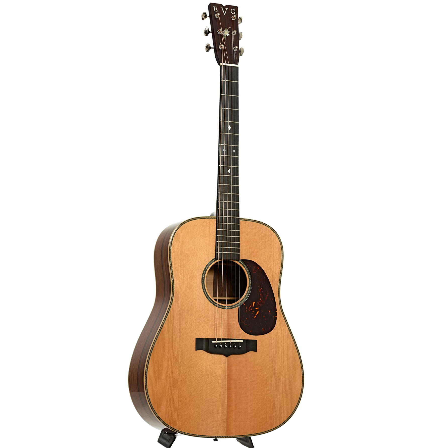 Full front and side of East Virginia Guitars FP-R1 Acoustic Guitar