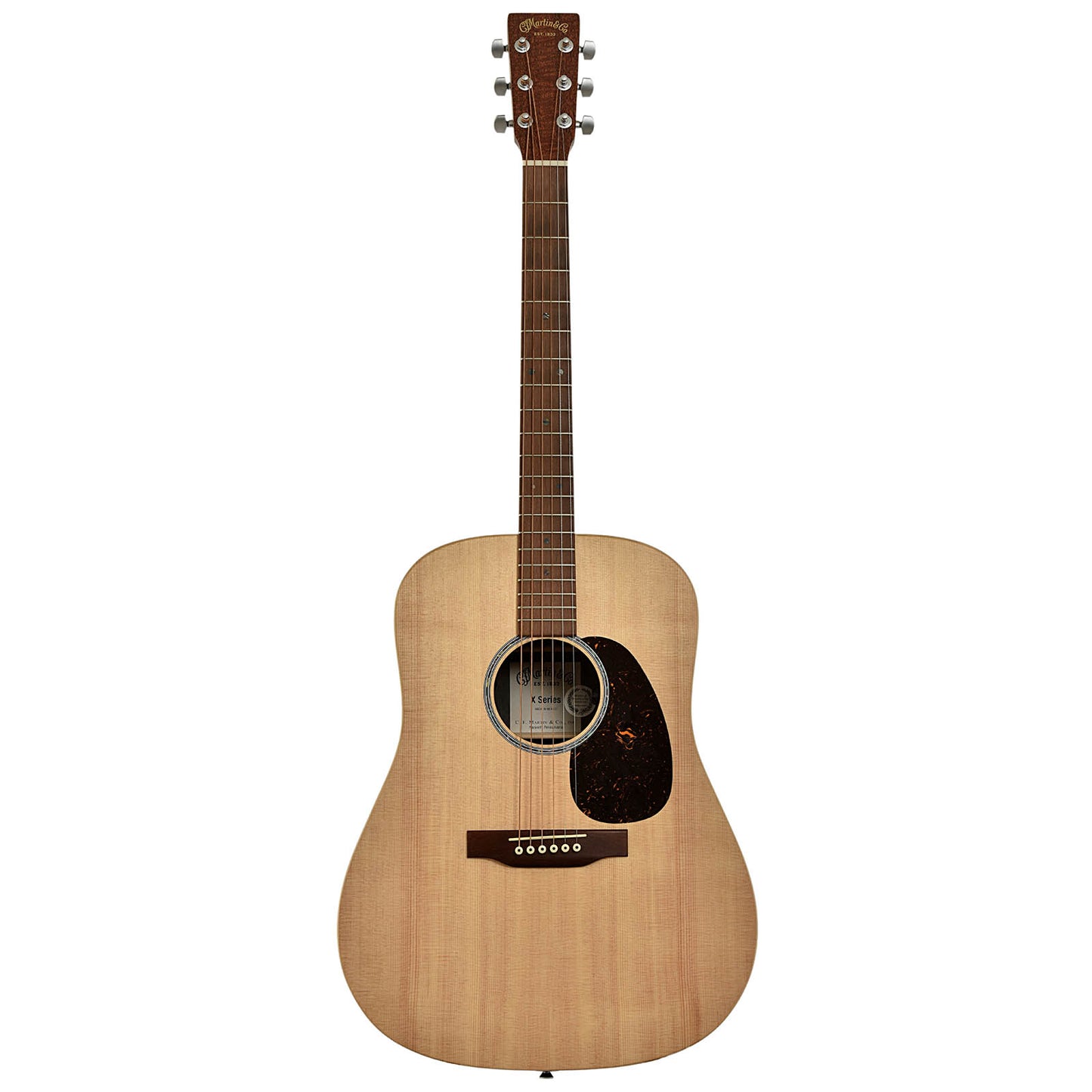 Full front of Martin D-X2E Mahogany Acoustic Guitar  