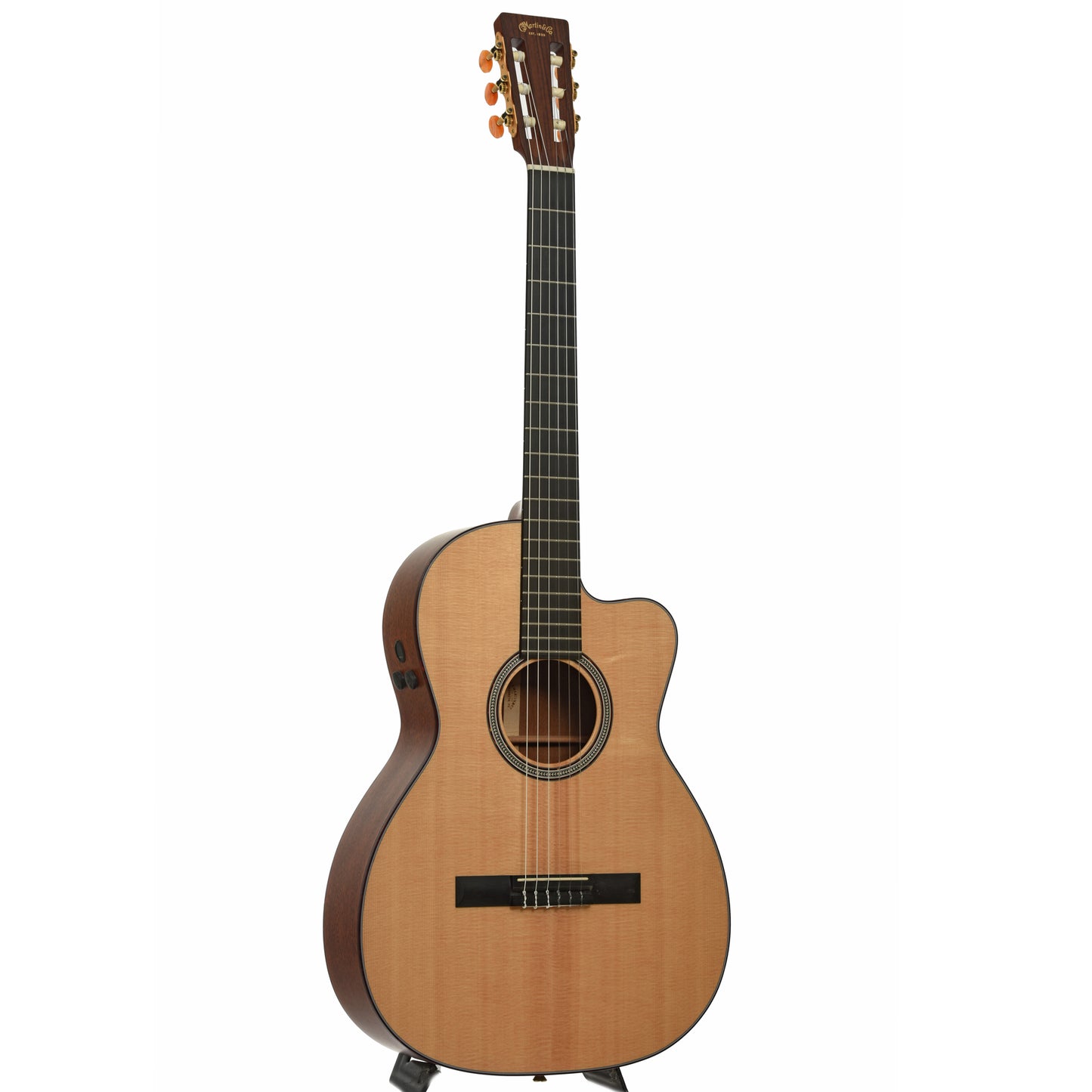 Full front and side of Martin 000C Nylon String Acoustic-Electric Guitar