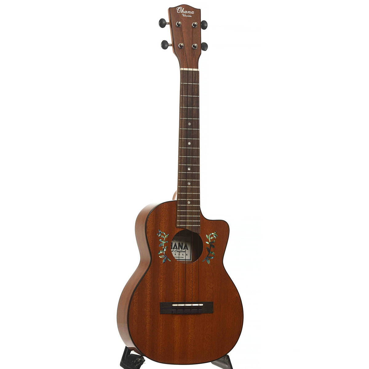 Ohana TK-60CG Tenor Ukulele, Full Front Angle