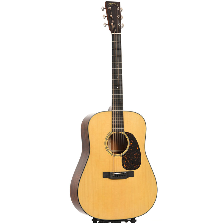 Full front and side of Martin D-18 Satin Acoustic Guitar