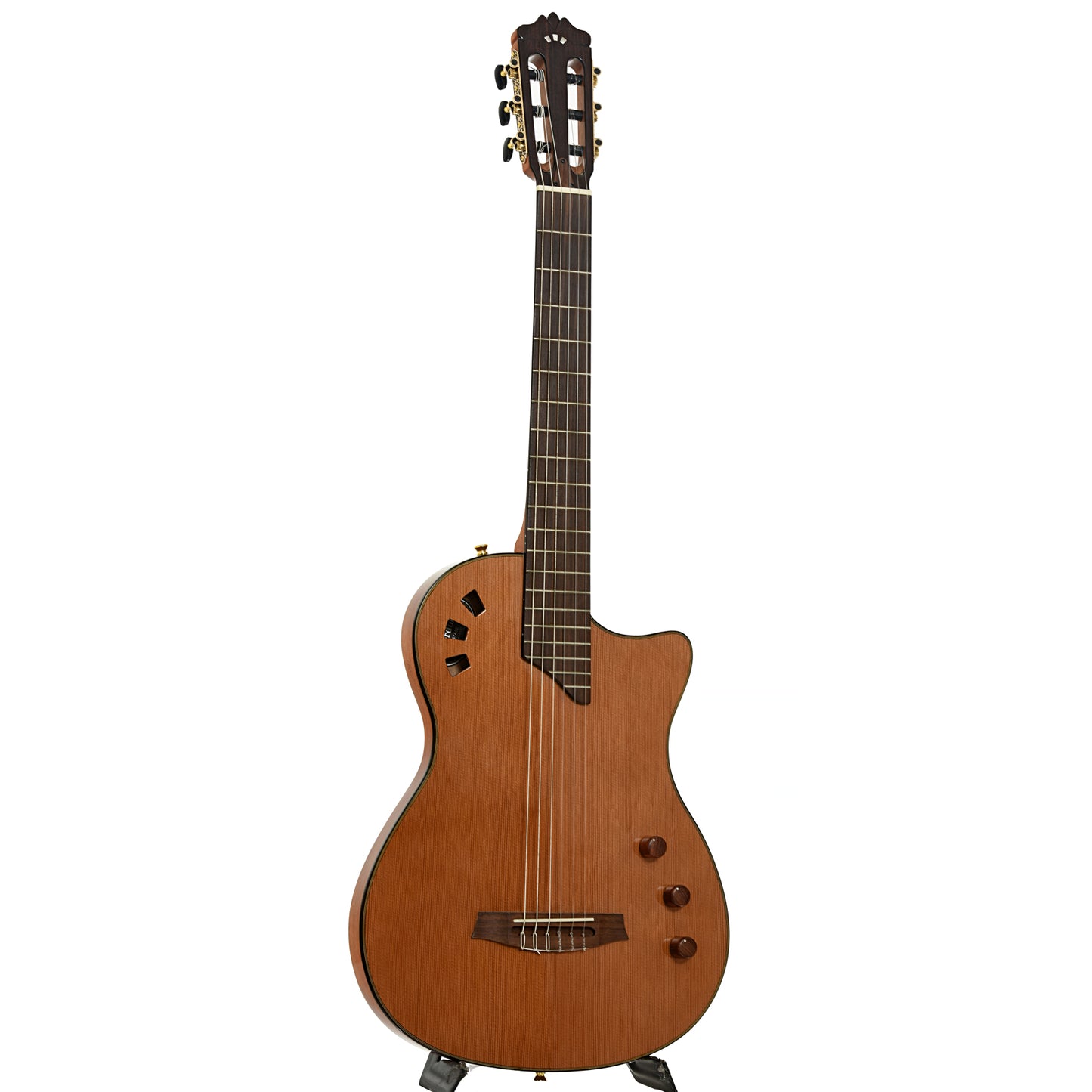 Full front and side of Cordoba Stage Traditional CD Classical Guitar
