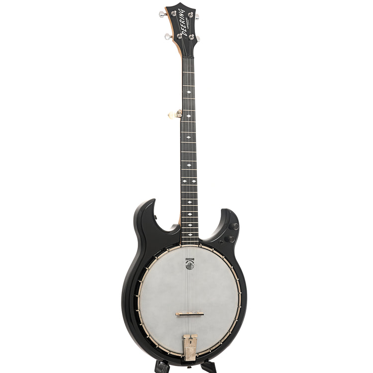 Full front and side of Deering Crossfire Electric Banjo