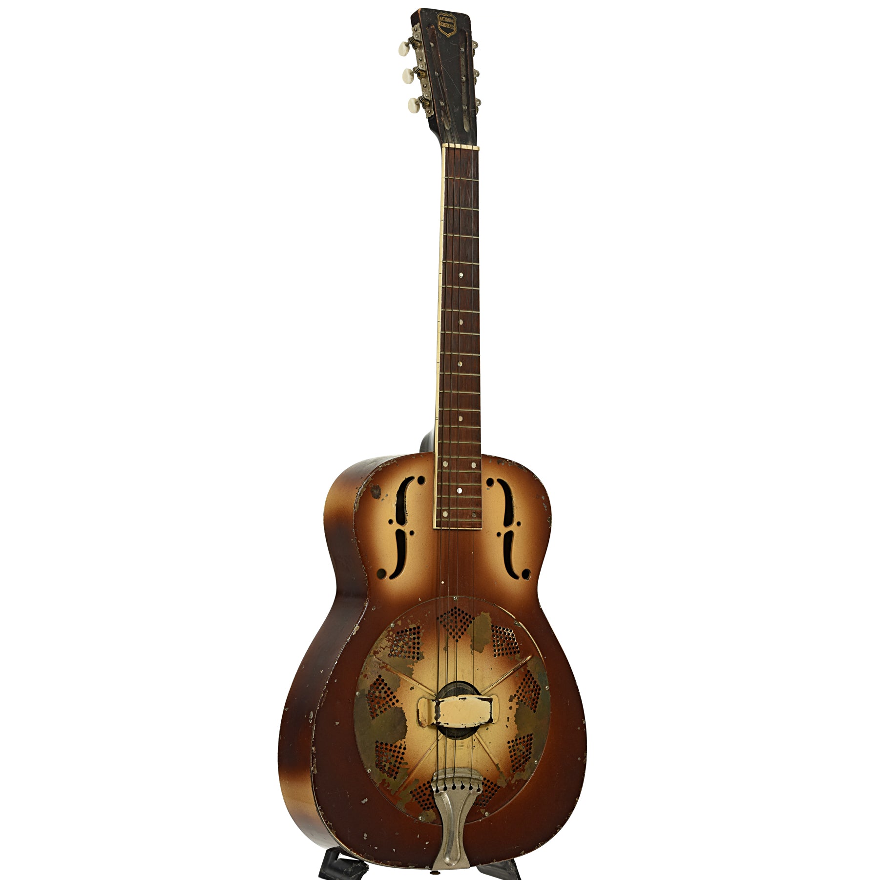 Full front and side of National Triolian Resophonic Guitar