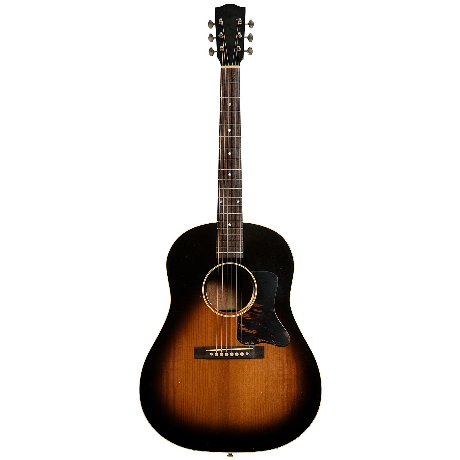 Full front of  Pre-War Guitars Co. Slope Shoulder Dreadnought Acoustic Guitar, Shadetop, Level 1.5 Aging 