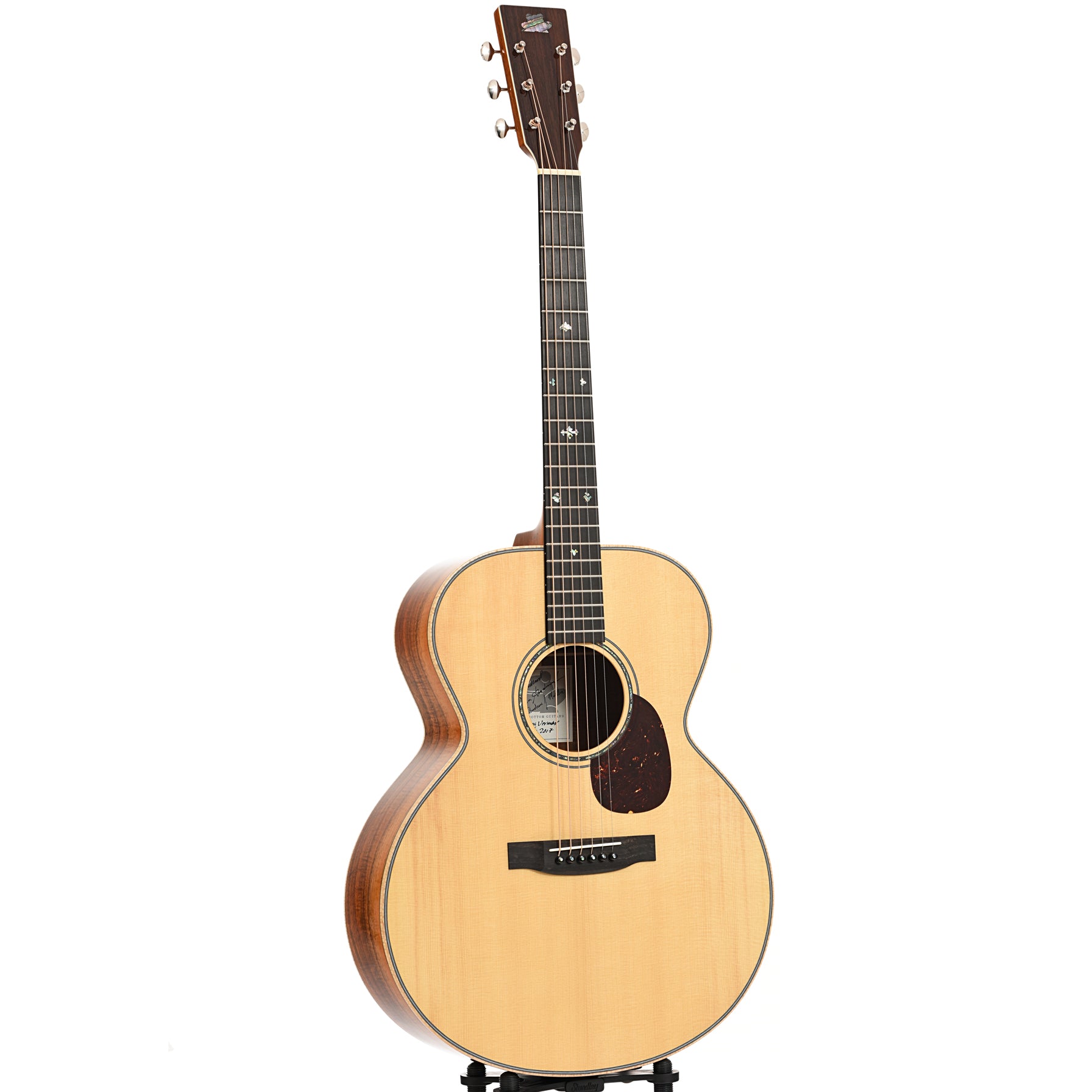 Full front and side of Froggy Bottom Model K Koa Acoustic Guitar (