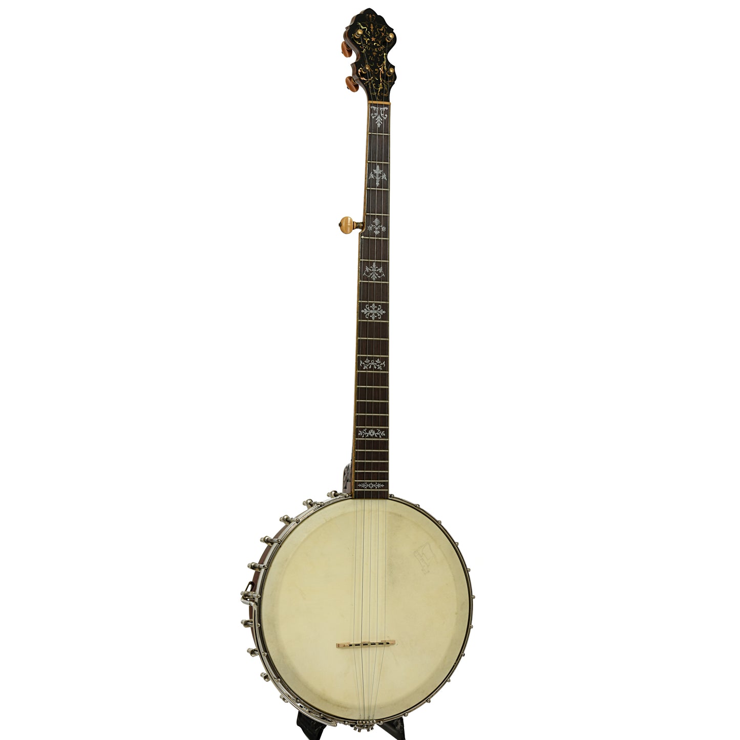 Full front and side of Orpheum No.3  5-String Conversion Banjo