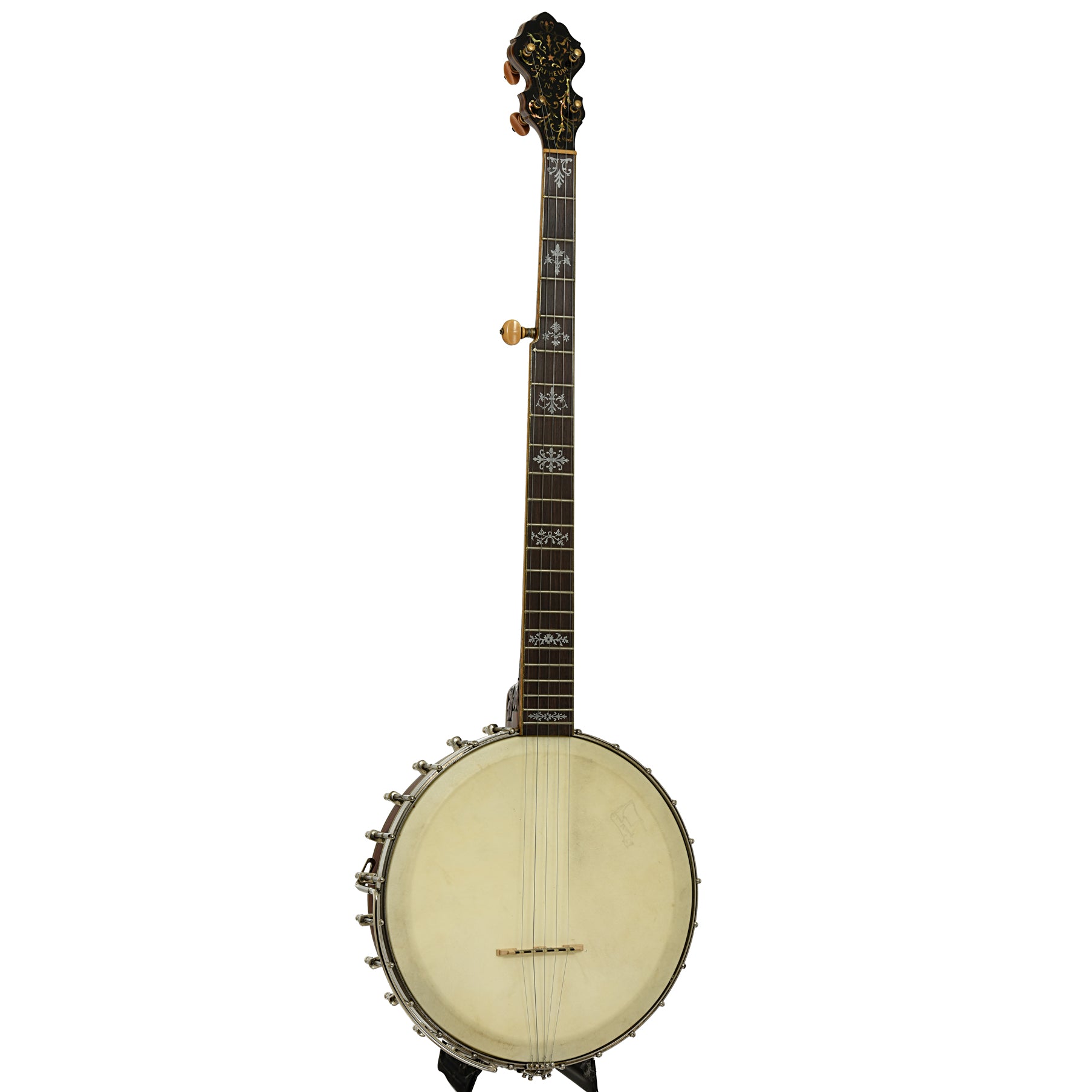 Full front and side of Orpheum No.3  5-String Conversion Banjo