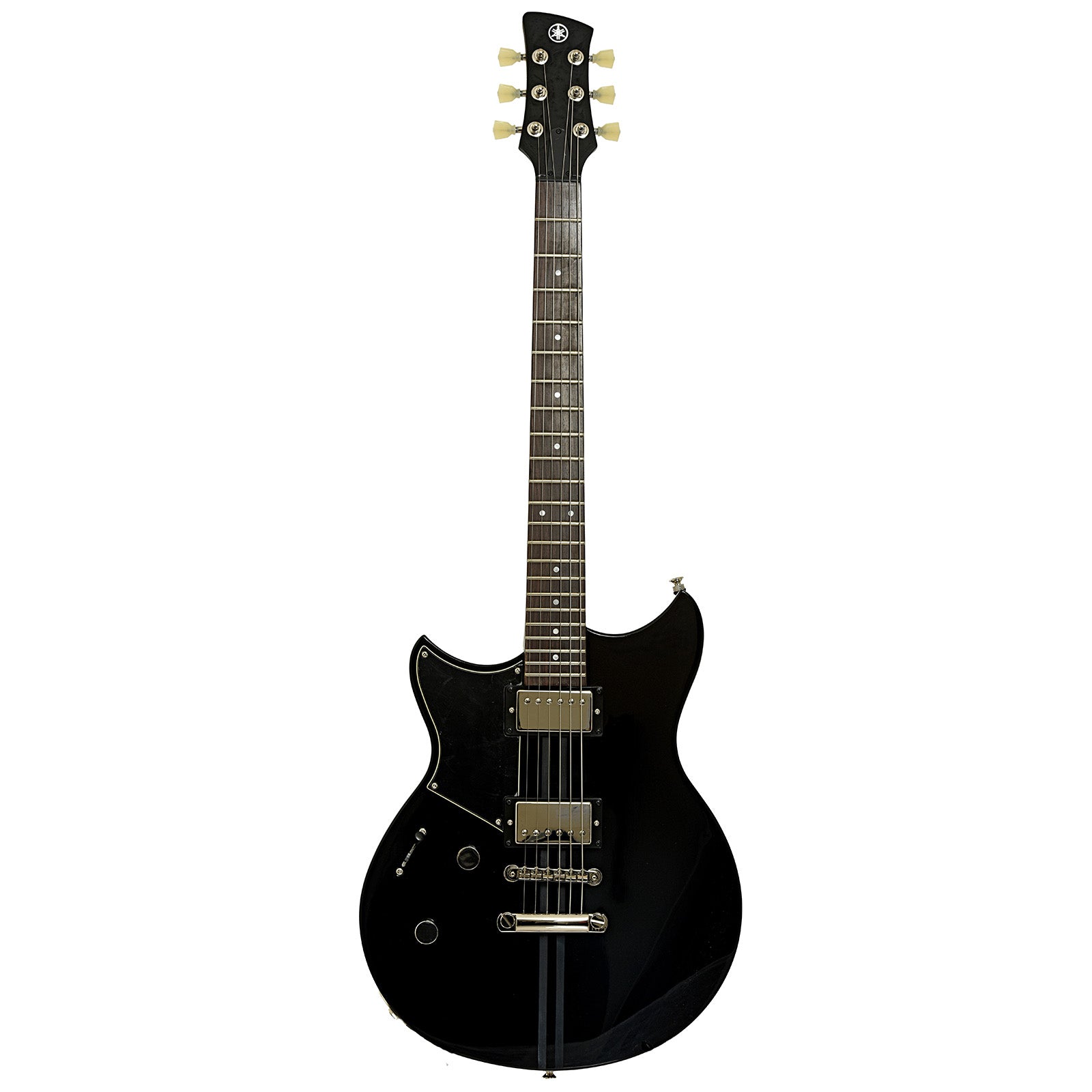 Full front of Yamaha RSE20L Revstar Element Left Handed Electric Guitar, Black