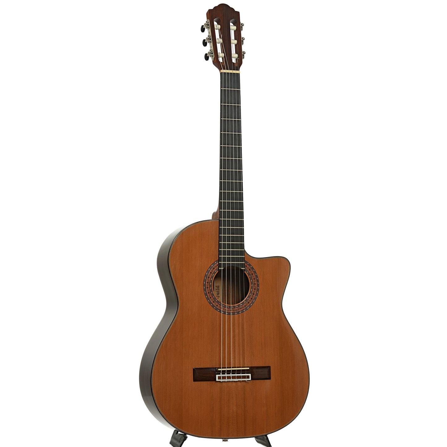 Full front and side of Guild GN-5 Nylon String Acoustic-Electric Guitar