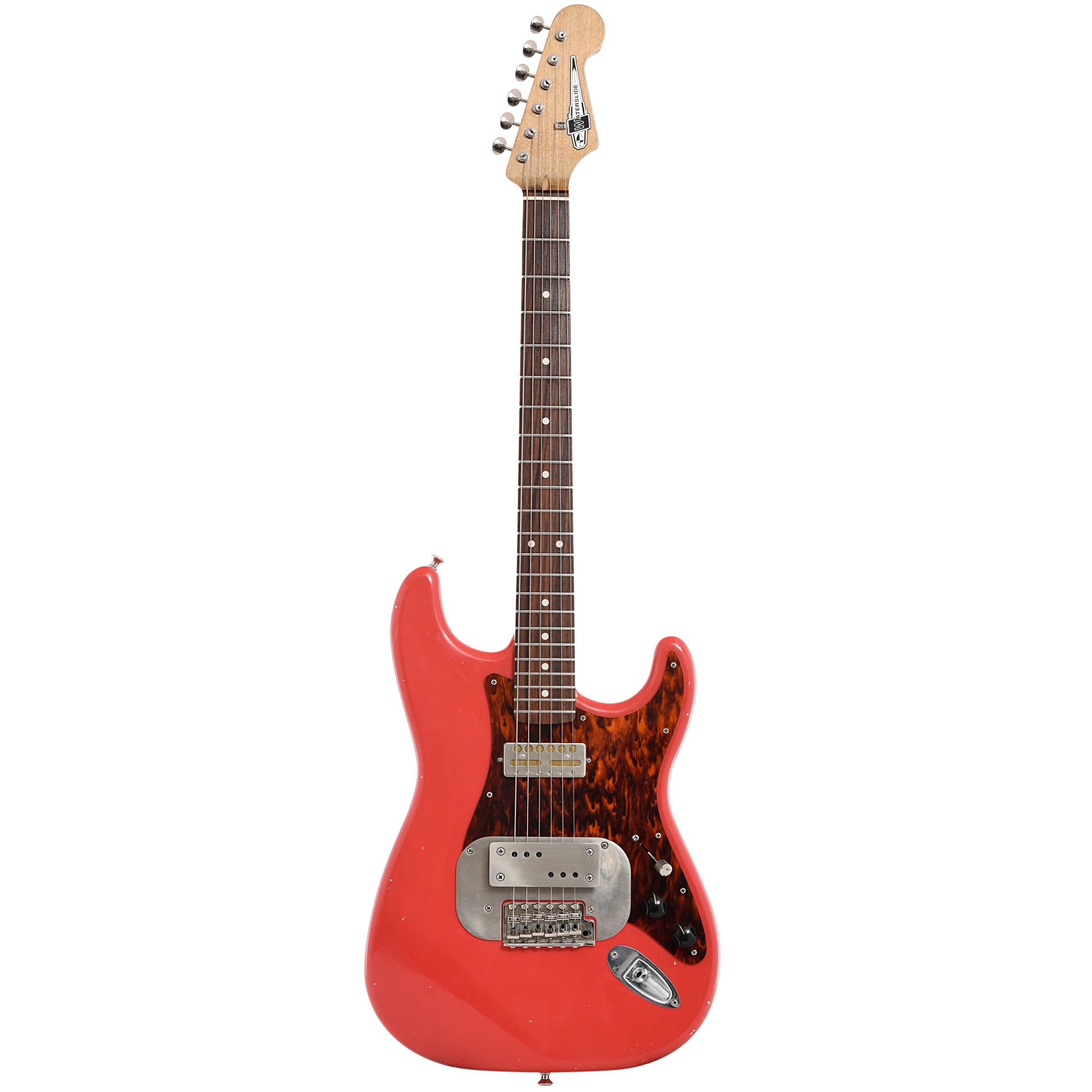 Full front of Waterslide Coodercaster S-Style Electric Guitar (c.2022)