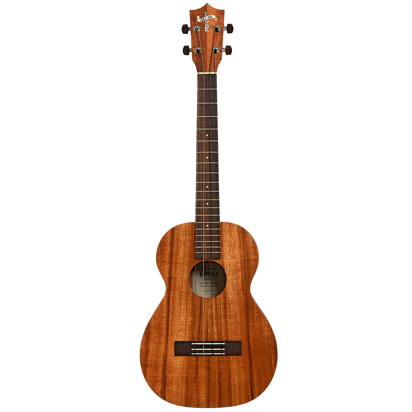 Full front of Kamaka HF-4 100th Anniversary Baritone Ukulele