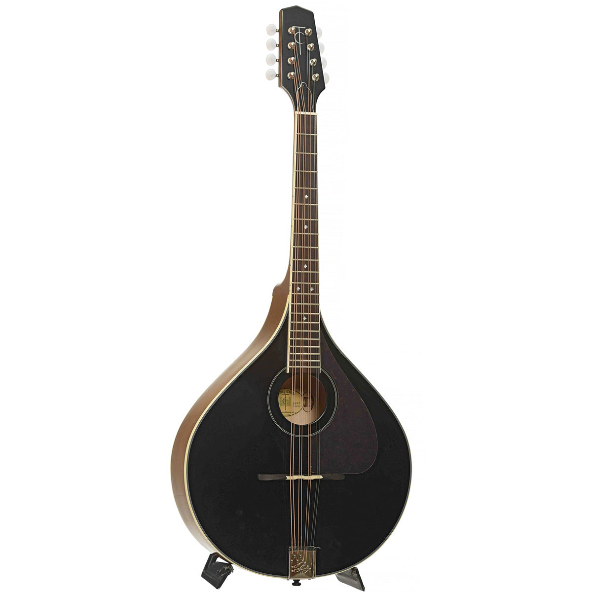 Full front and side of Trinity College Octave Mandolin