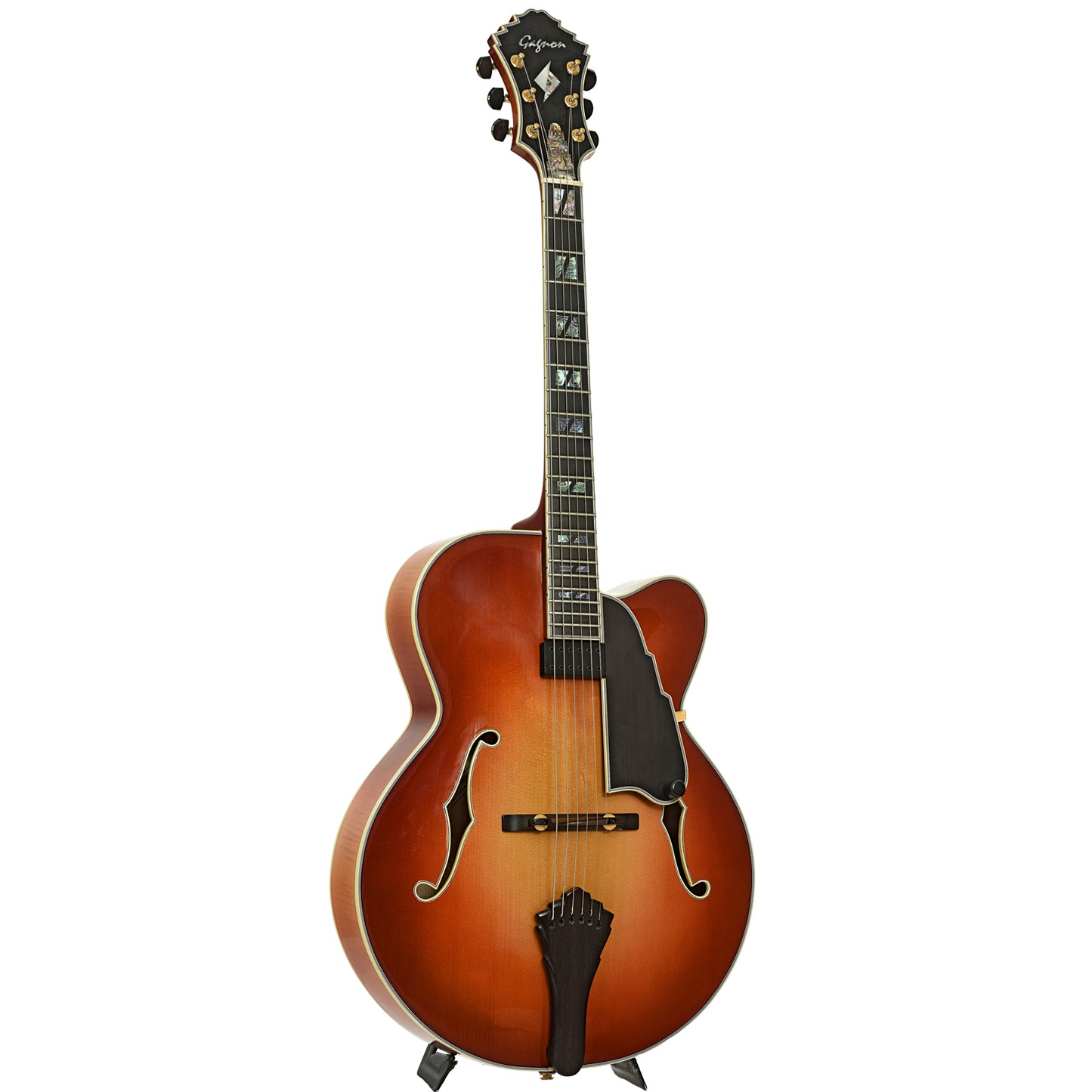 Full front and side of Gagnon 17 in. Metro Prototype Archtop Hollowbody Electric Guitar 