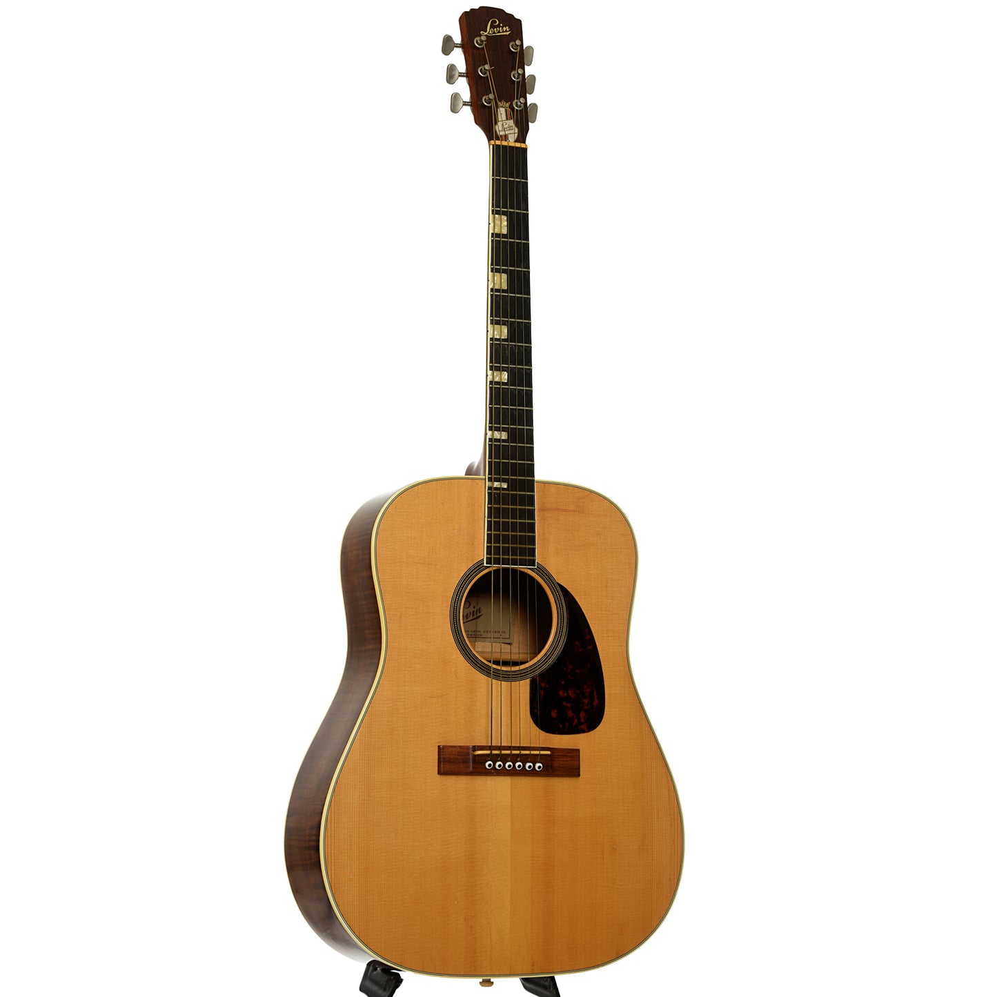 Full front and side of Levin LT-18 Goliath Acoustic Guitar
