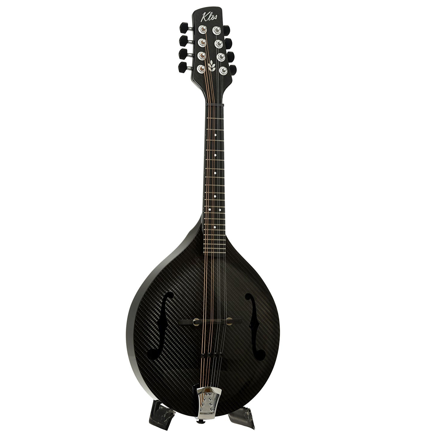 Full front and side of Klos A Mandolin